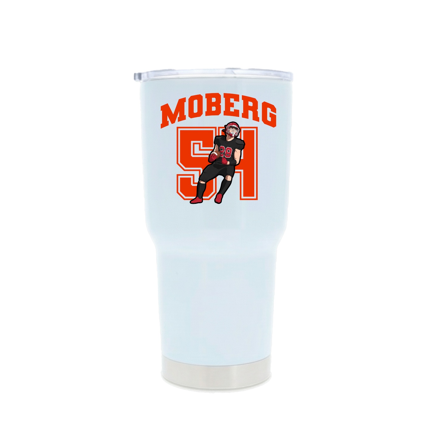 30oz Stainless Steel Tumbler — Number in White