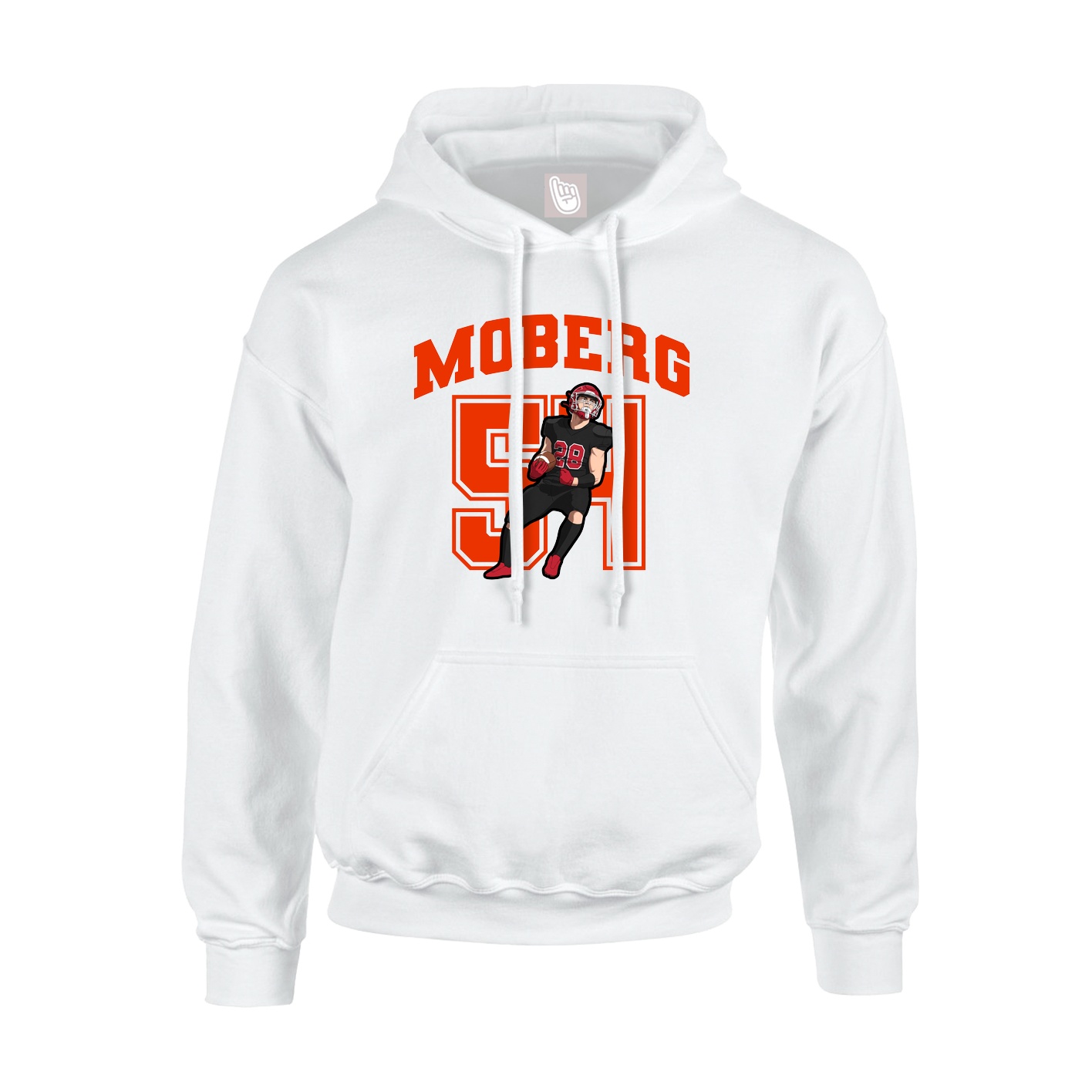 Hoodie — Number in White