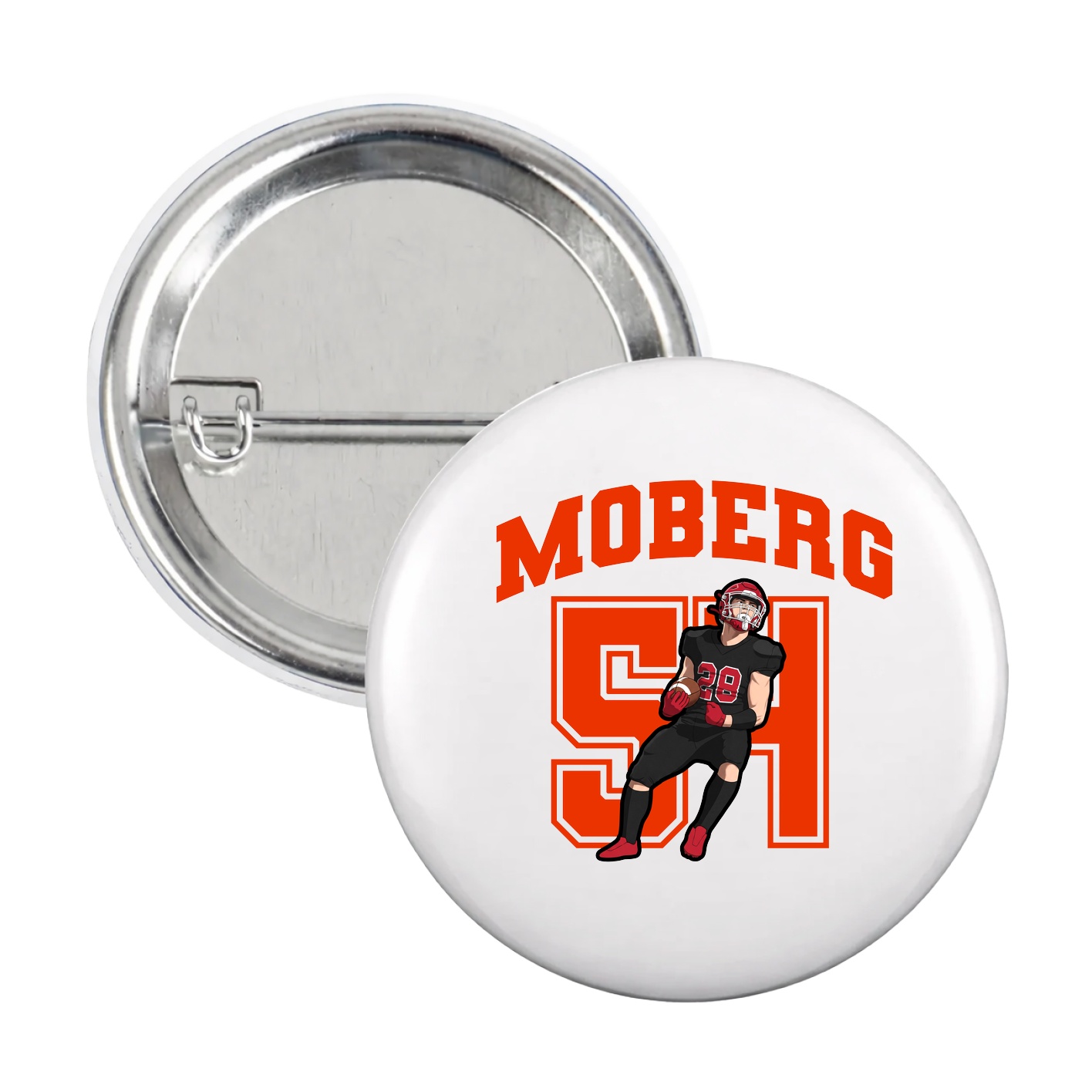 Game Day Button — Number in White
