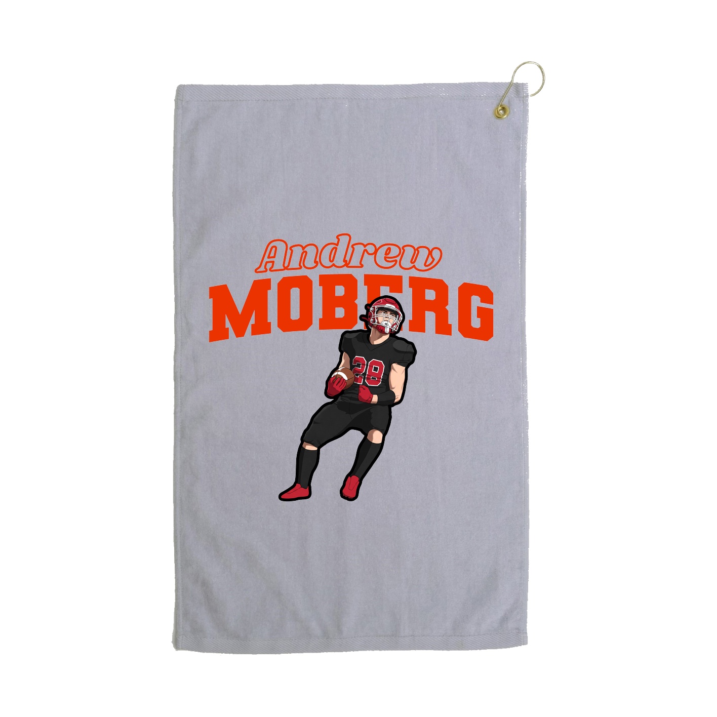 Golf Towel — Name Arch in Grey