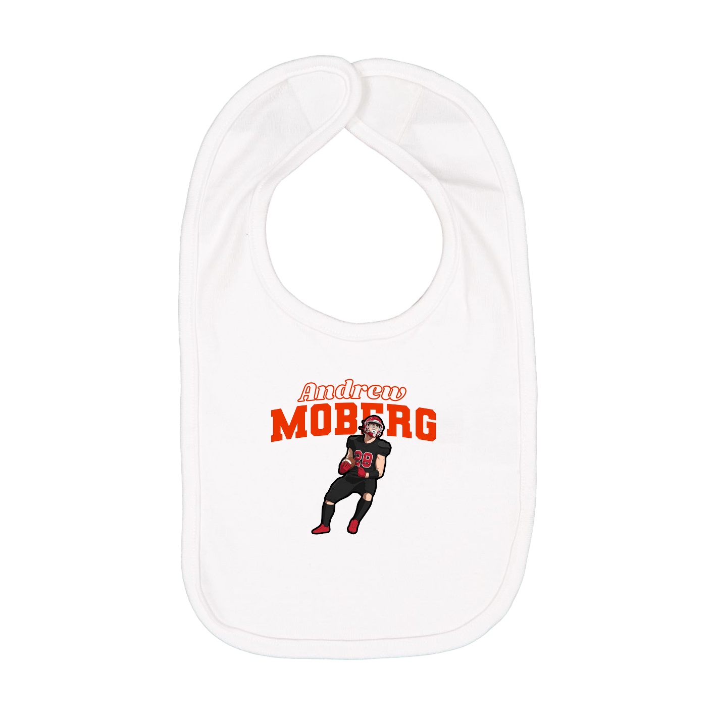 Infant Bib — Name Arch in White