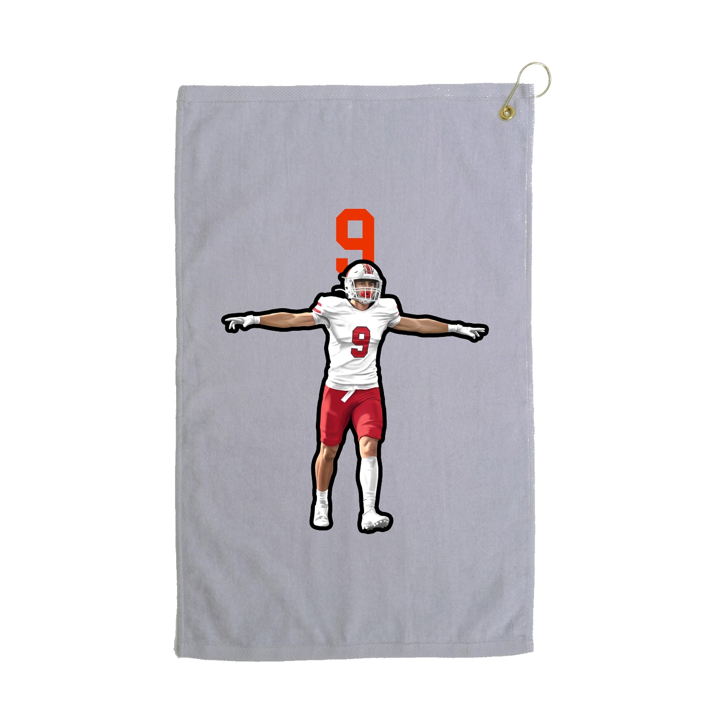 Golf Towel — Number Top in Grey