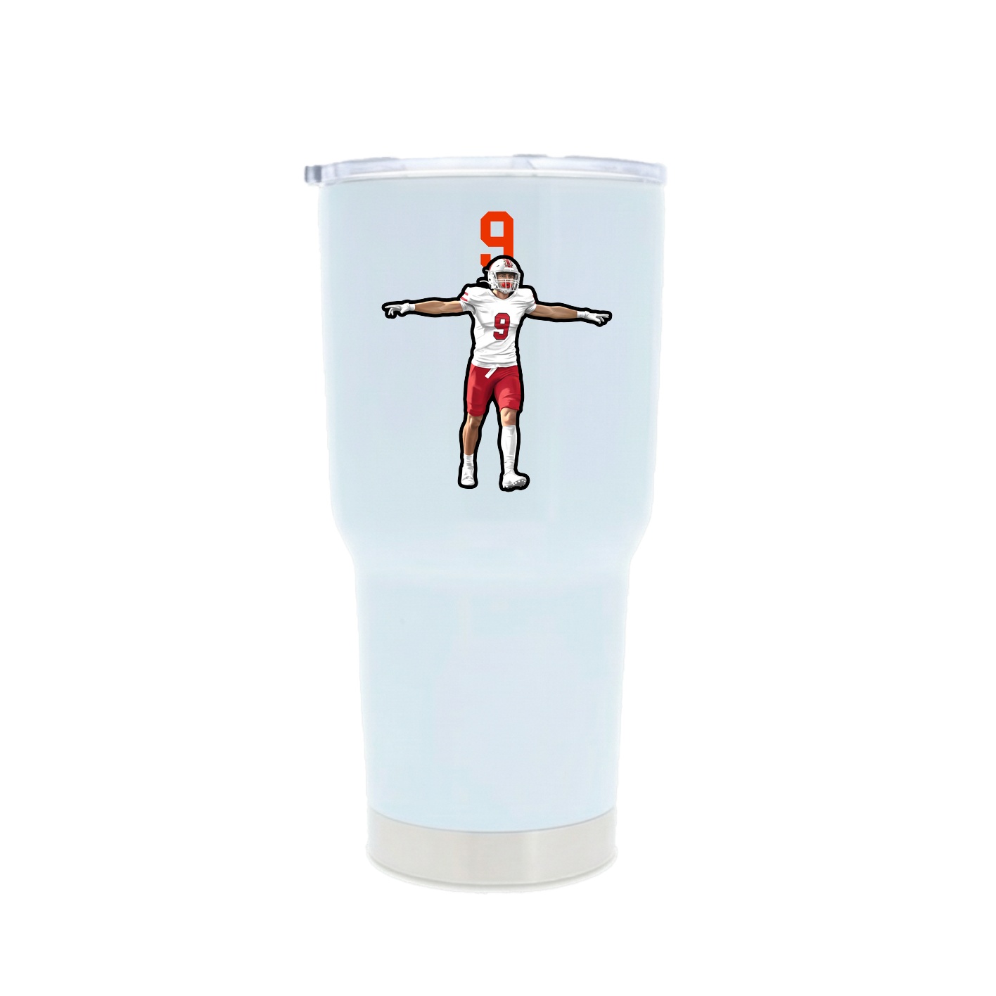30oz Stainless Steel Tumbler — Number Top in White