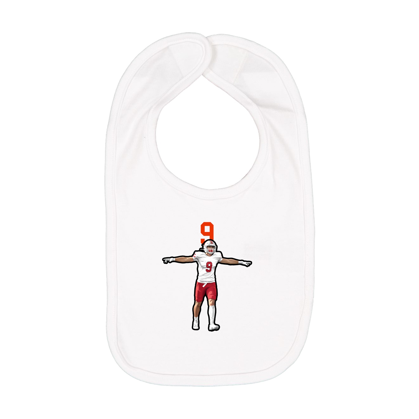 Infant Bib — Number Top in White