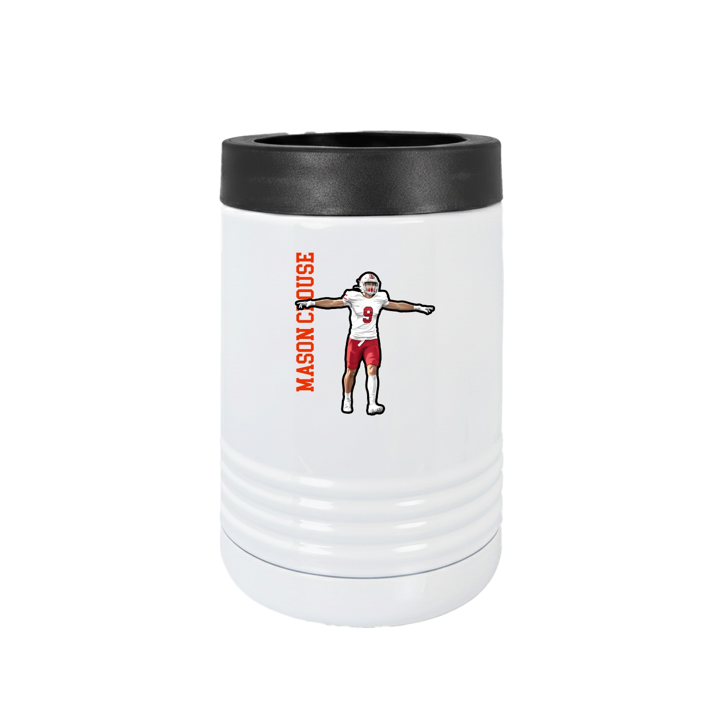 Beverage Holder — Name Vertical in White