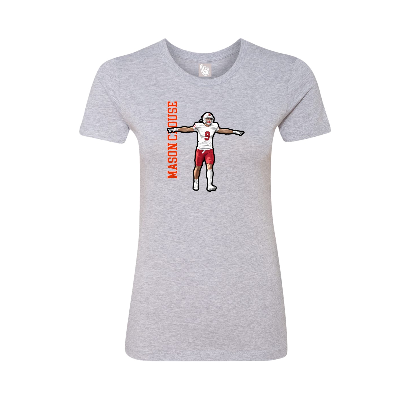 Fitted Women's Tee — Name Vertical in Grey