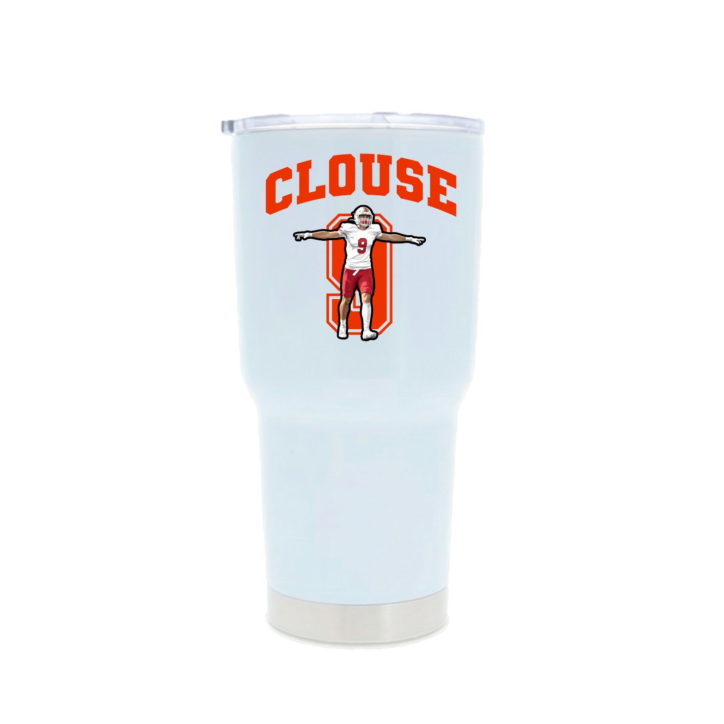30oz Stainless Steel Tumbler — Number in White