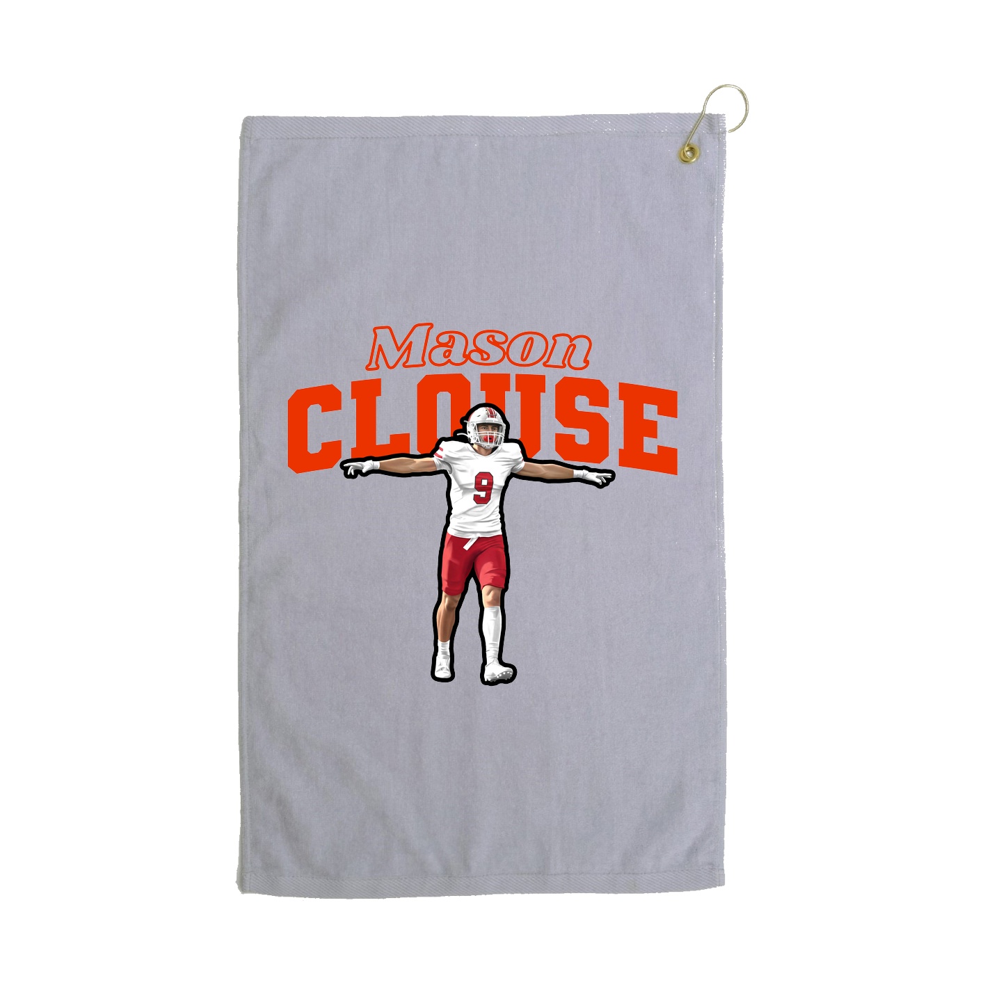 Golf Towel — Name Arch in Grey