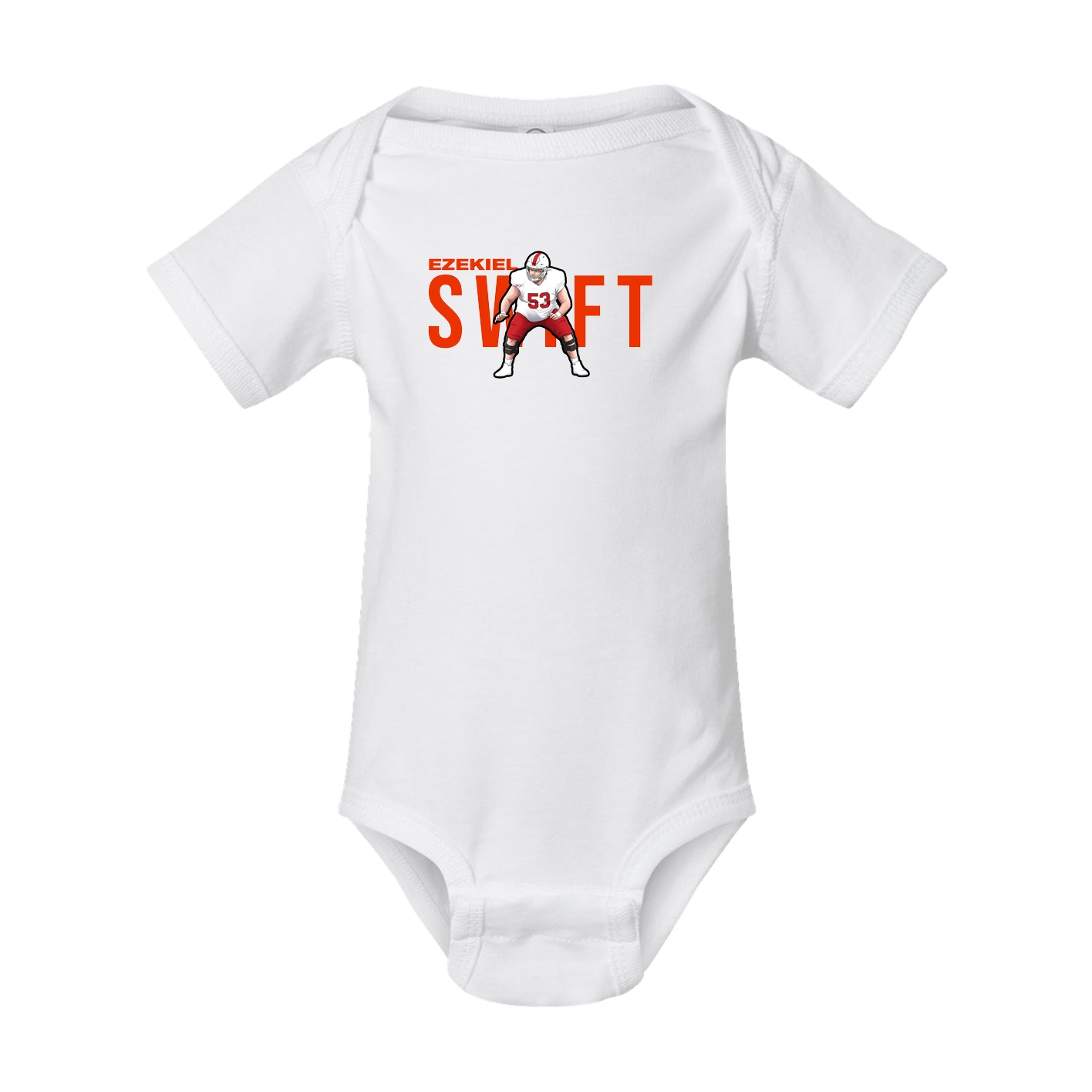Baby Onesie — Player Name in White