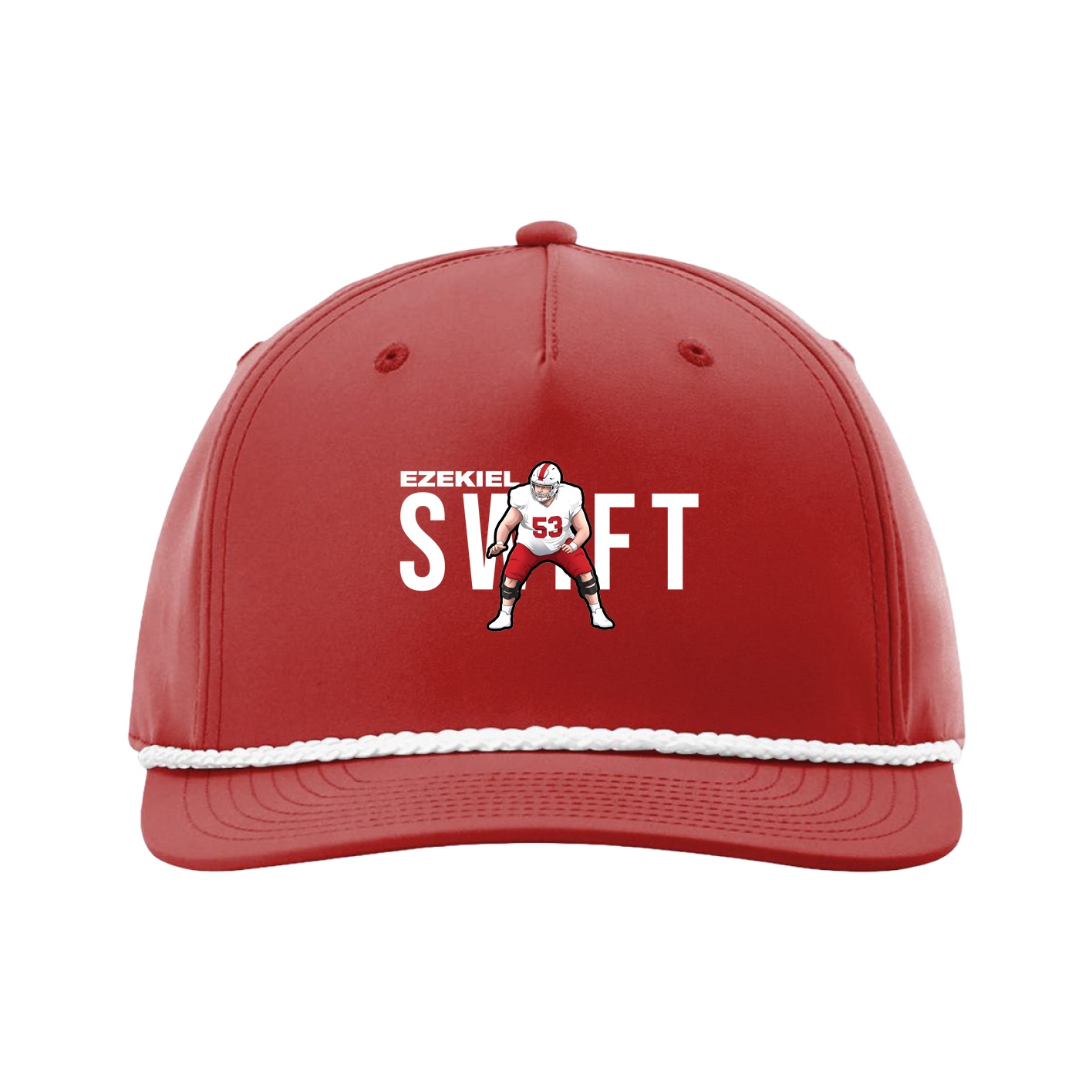 Five-Panel Classic Rope Cap — Player Name in Red