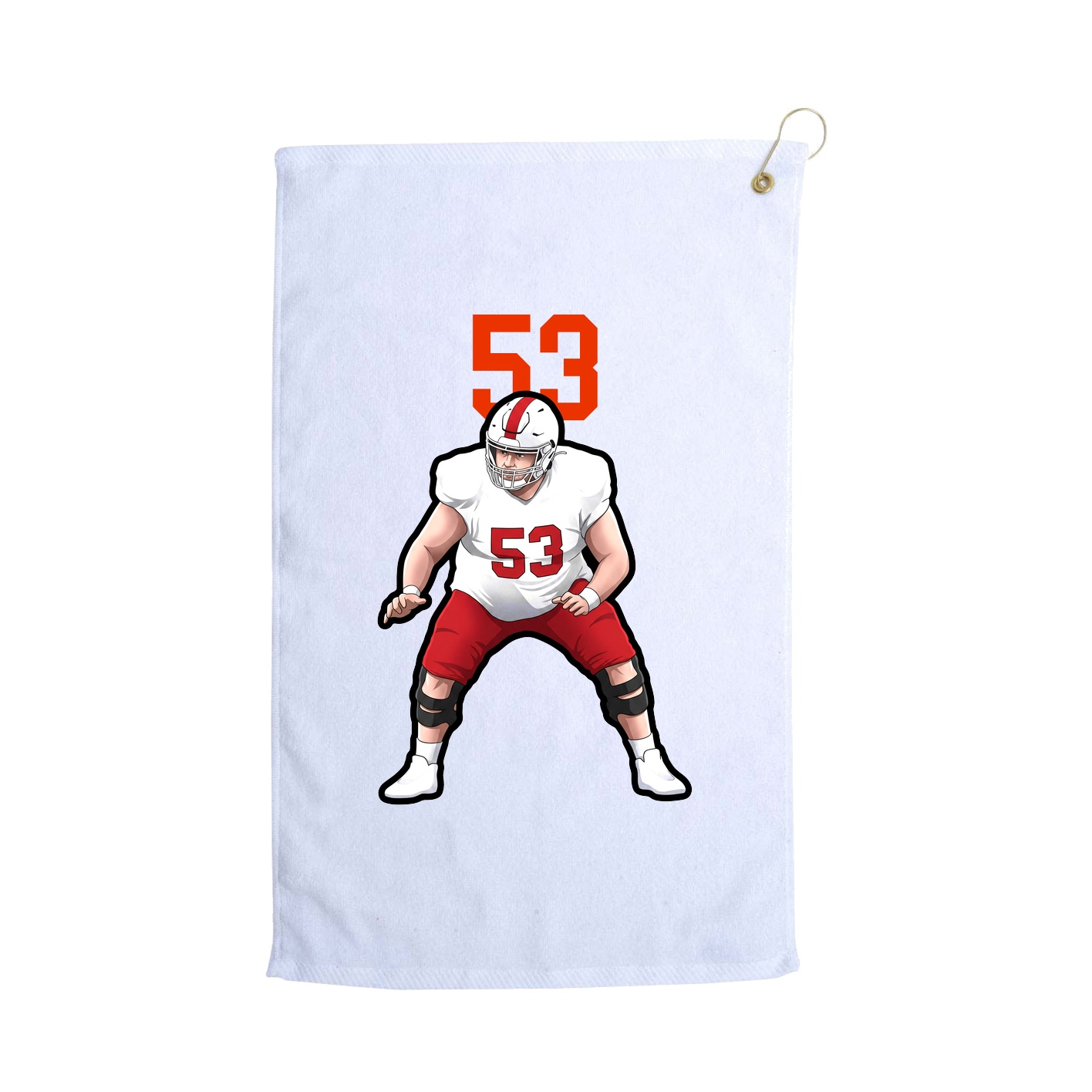 Golf Towel — Number Top in White