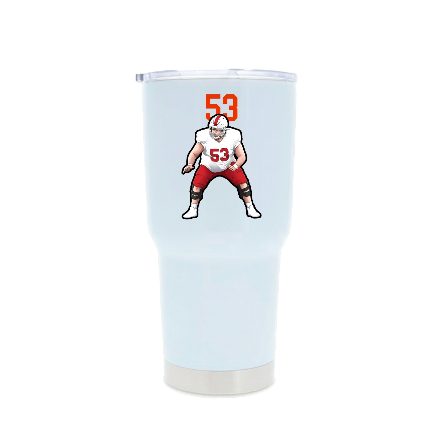 30oz Stainless Steel Tumbler — Number Top in White