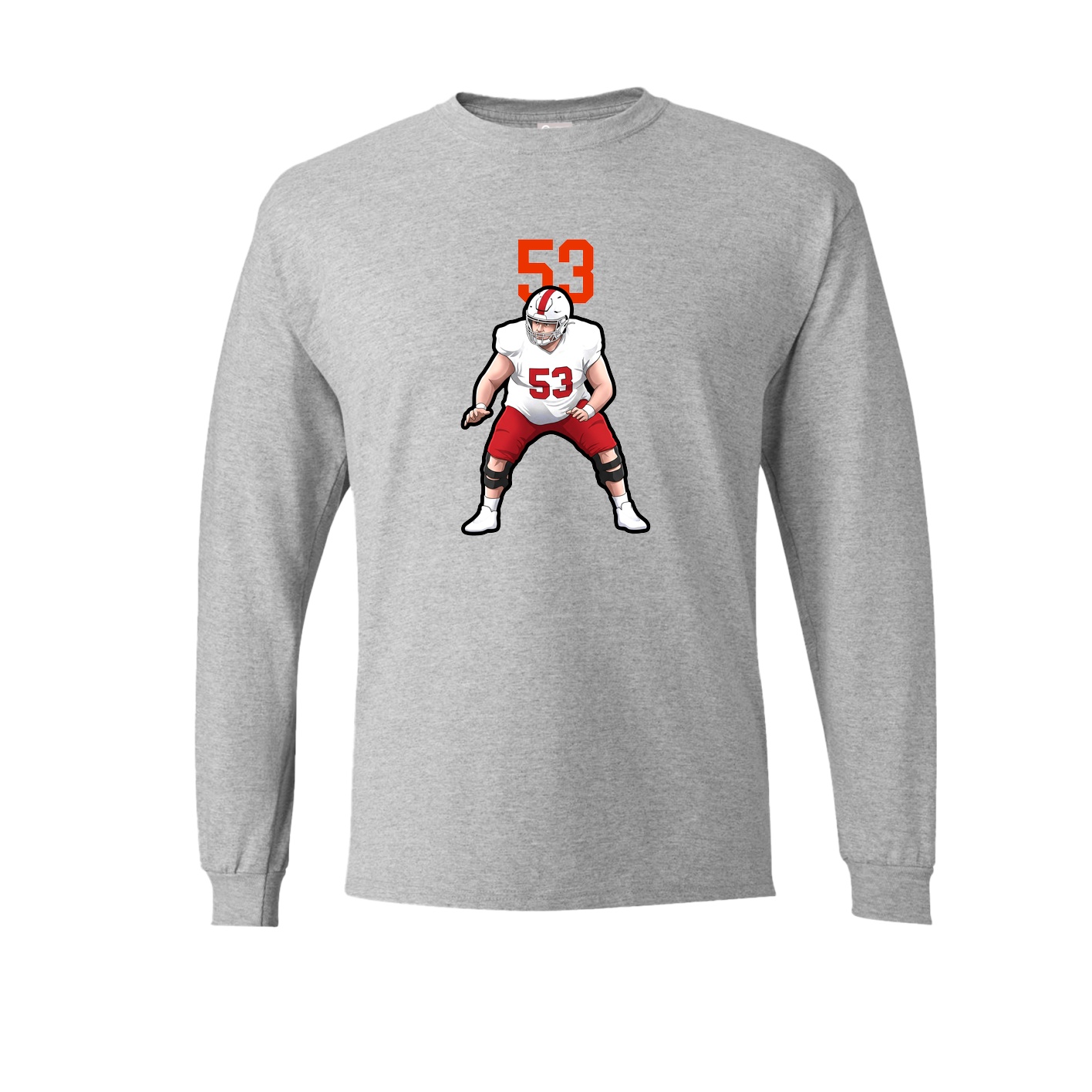 Long Sleeve Tee — Number Top in Grey