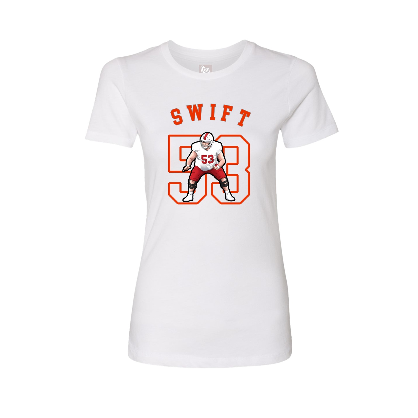 Fitted Women's Tee — Shirsey Arch in White