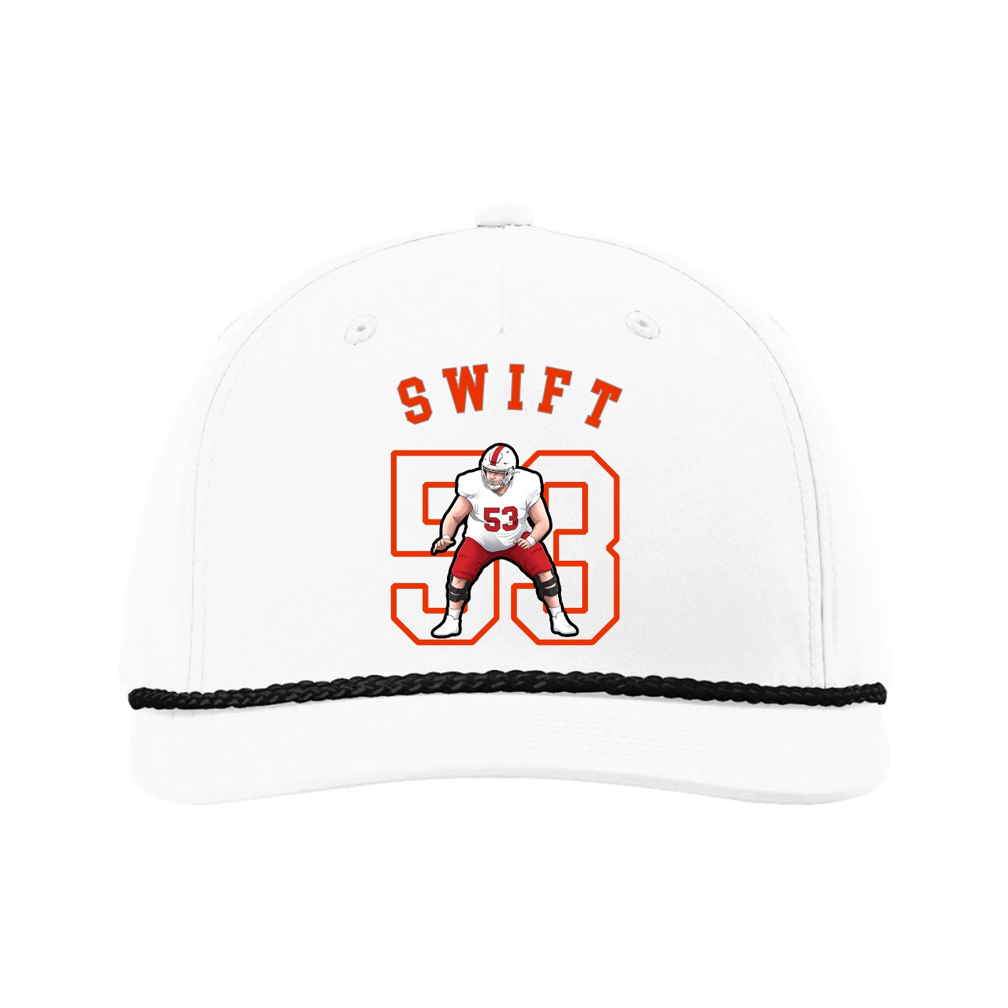 Five-Panel Classic Rope Cap — Shirsey Arch in White