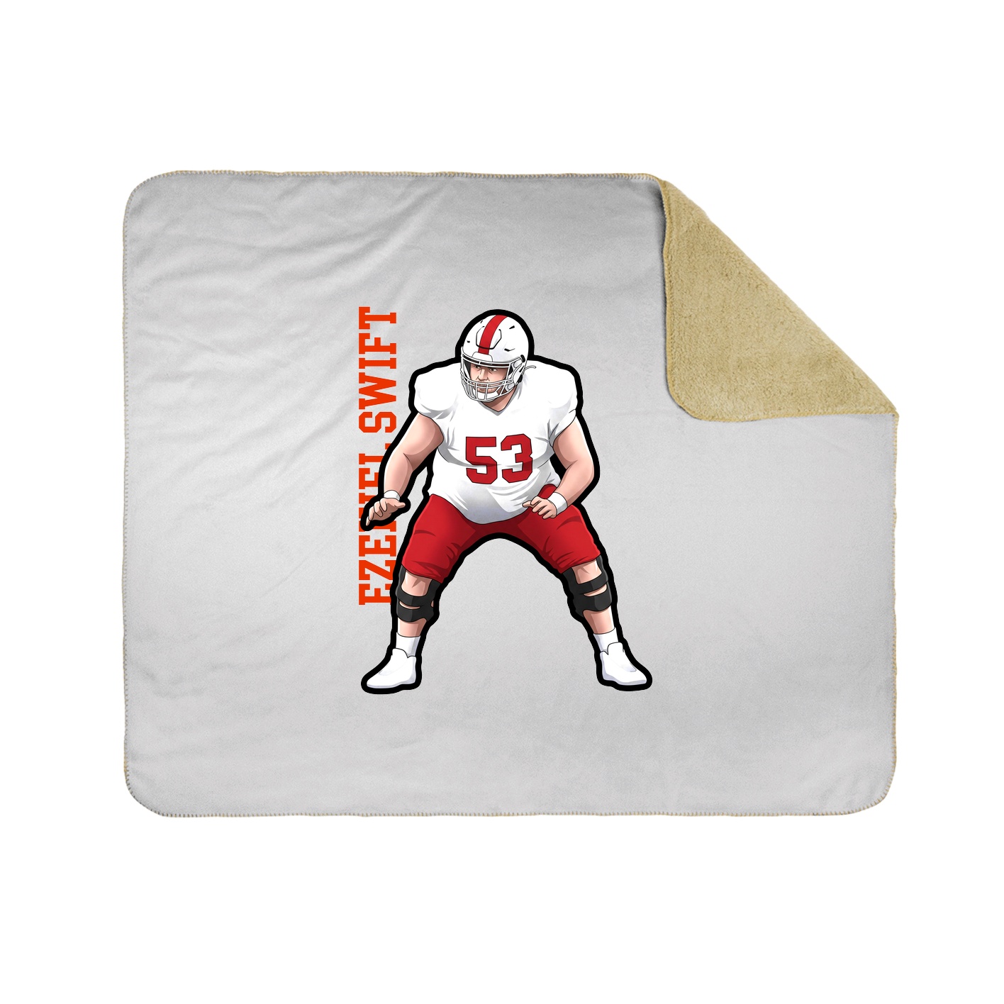 Throw Blanket — Name Vertical in White