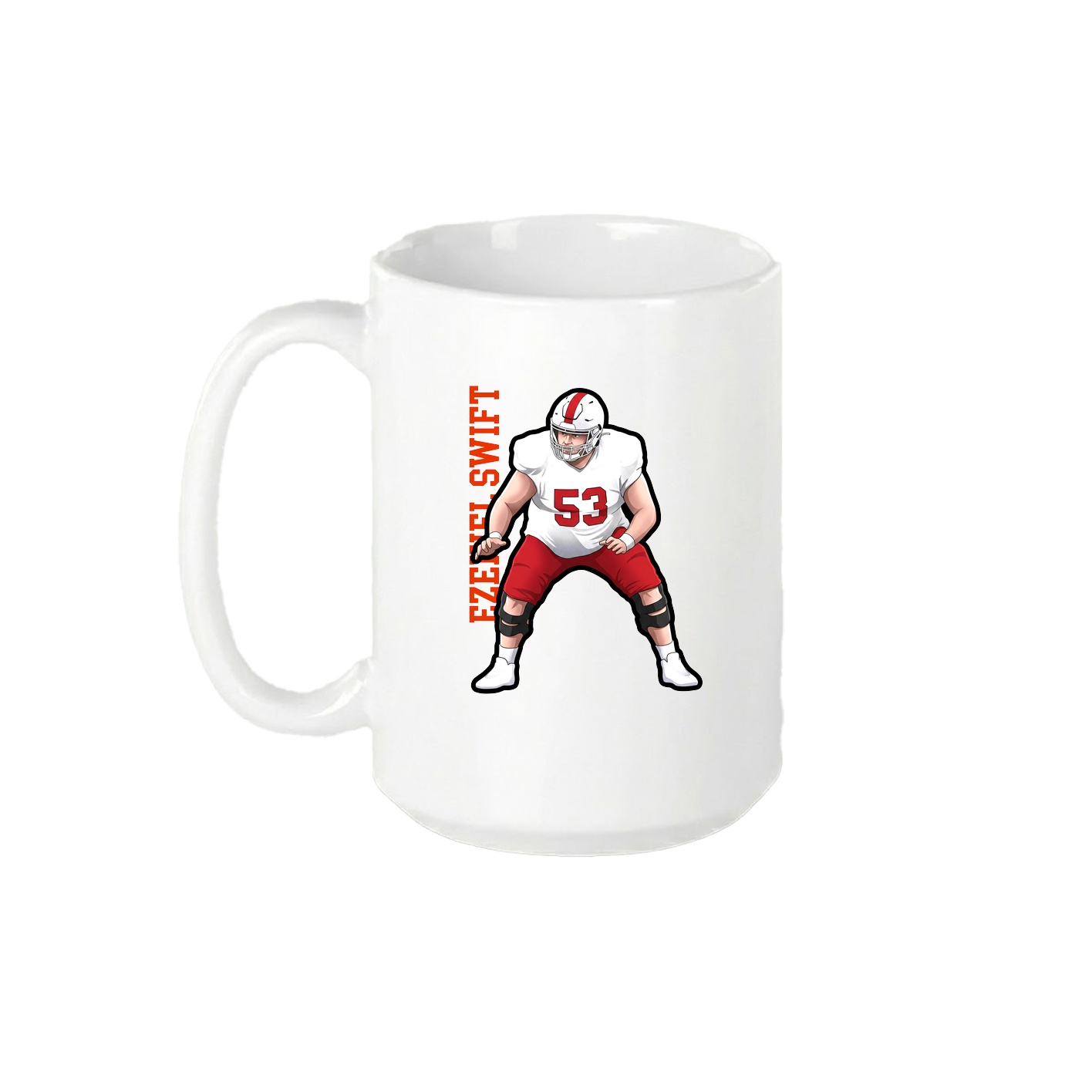 15oz Coffee Mug — Name Vertical in White