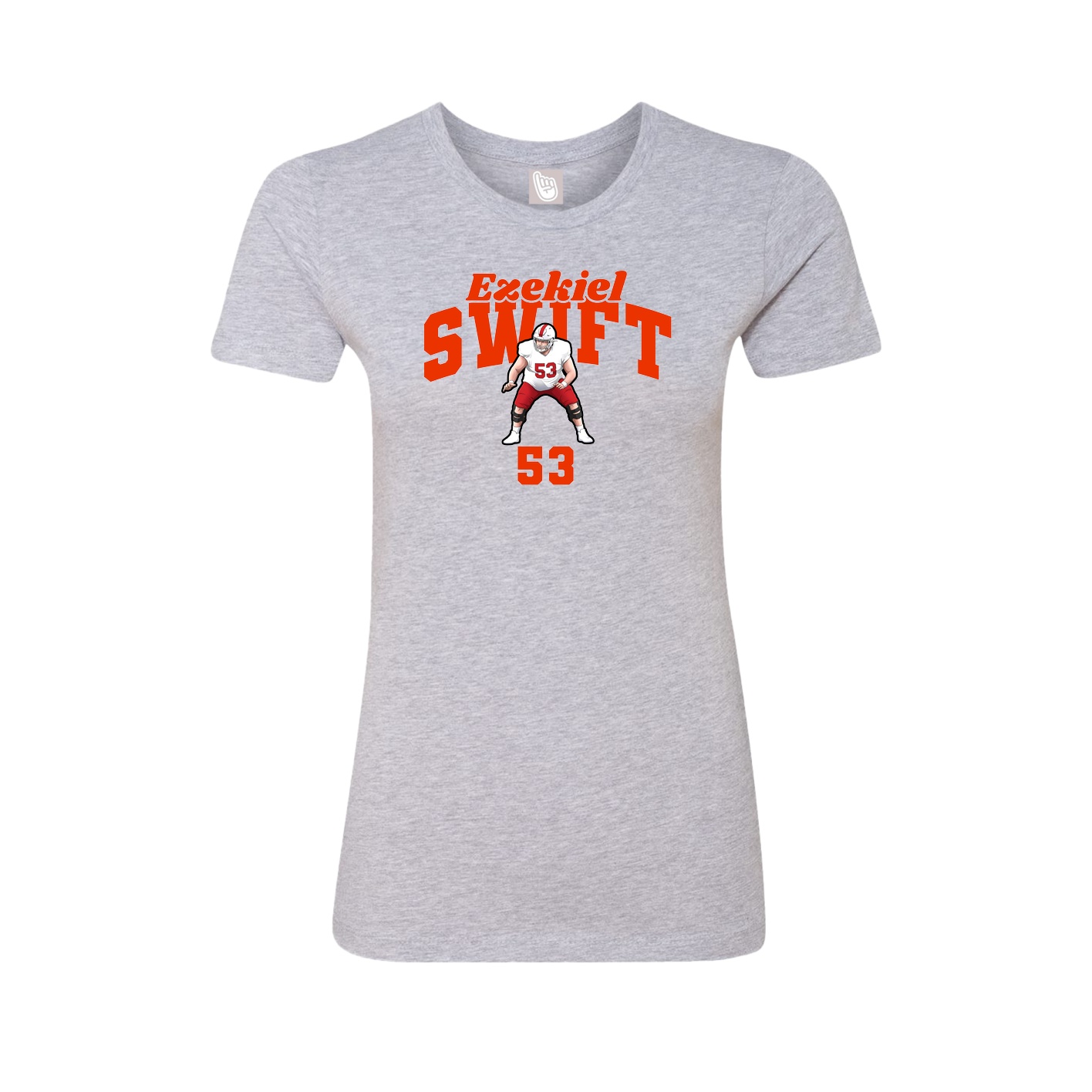 Fitted Women's Tee — Signature Arch in Grey