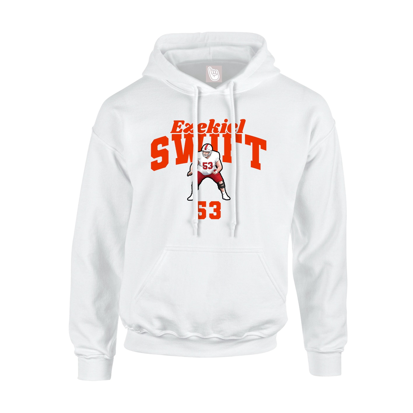 Youth Hoodie — Signature Arch in White