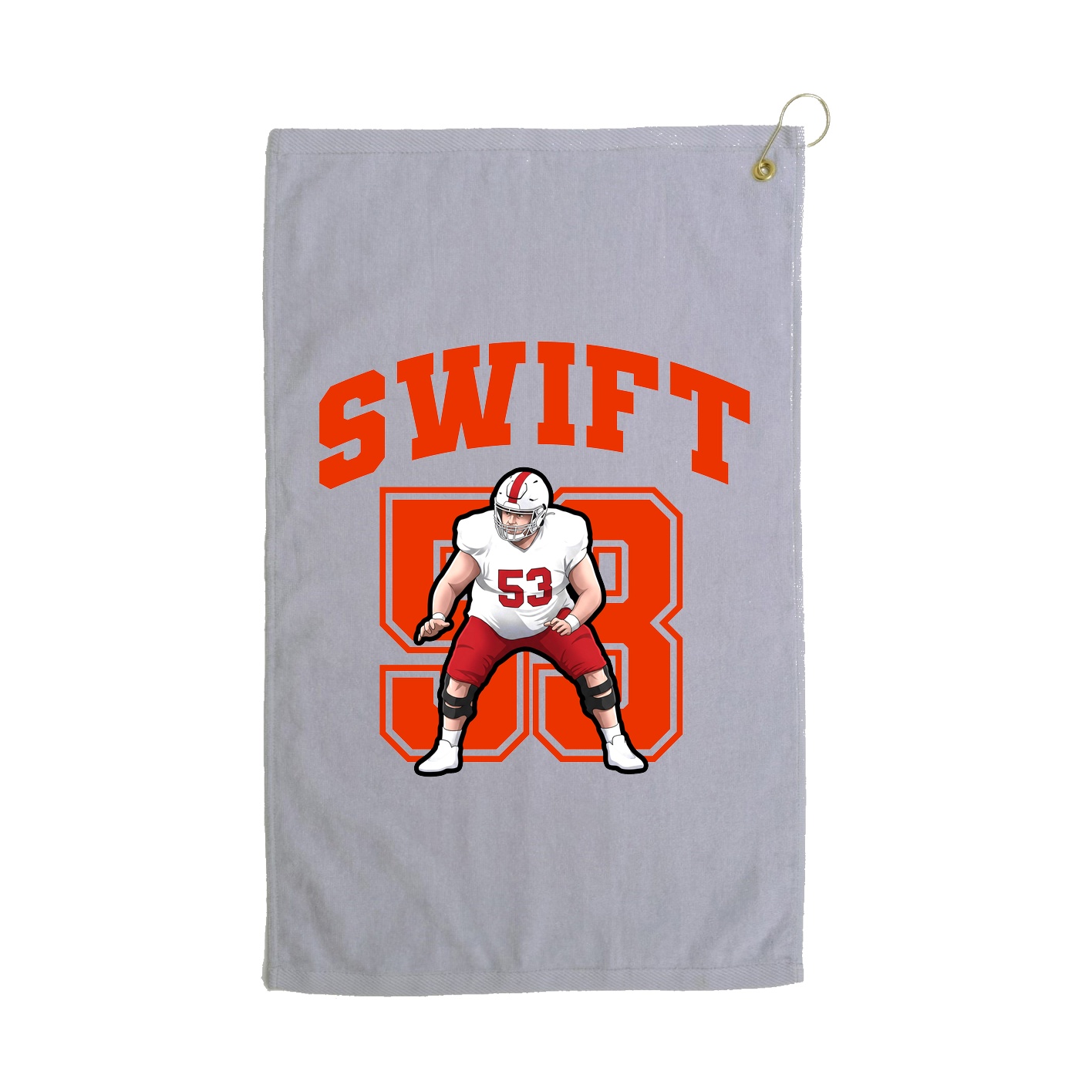Golf Towel — Number in Grey