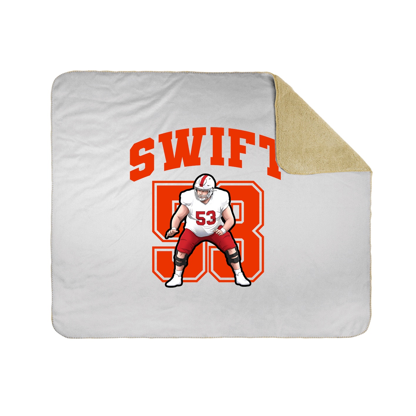 Throw Blanket — Number in White