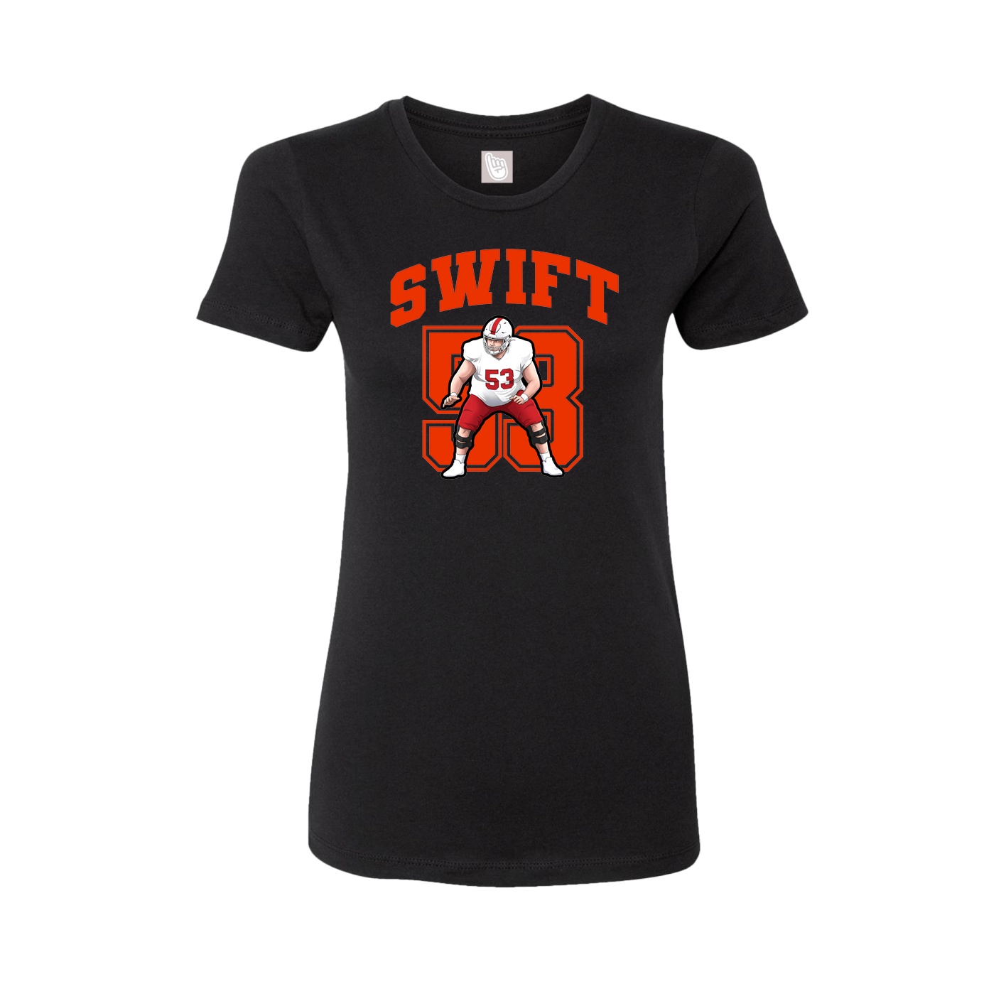 Fitted Women's Tee — Number in Black