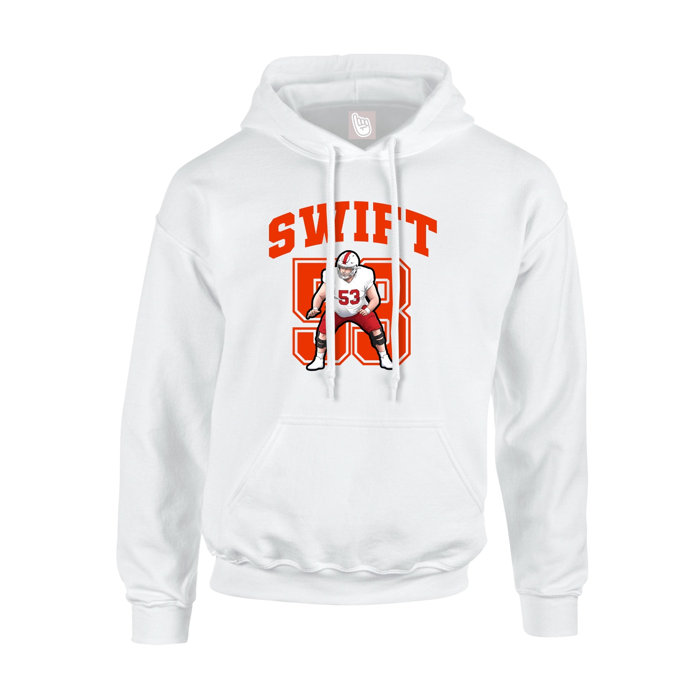 Youth Hoodie — Number in White