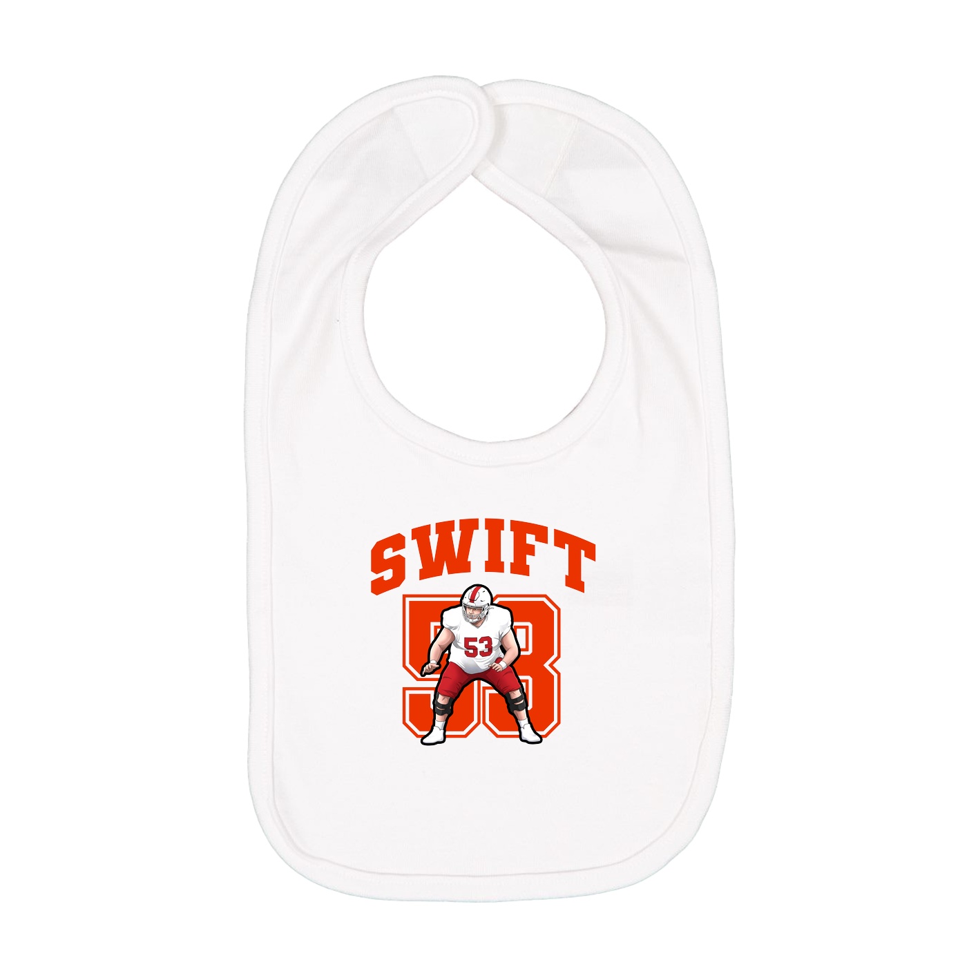 Infant Bib — Number in White