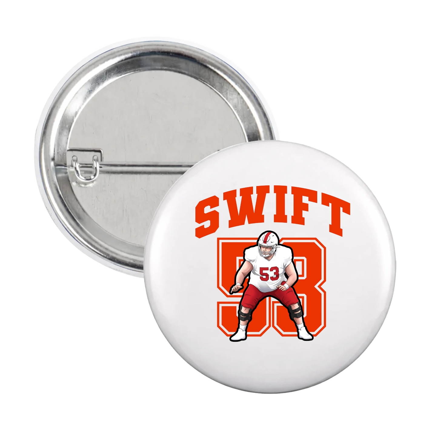 Game Day Button — Number in White