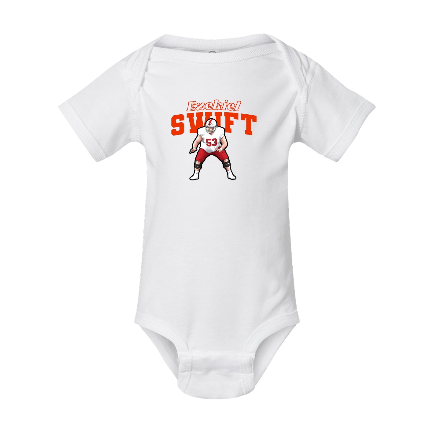 Baby Onesie — Name Arch in White