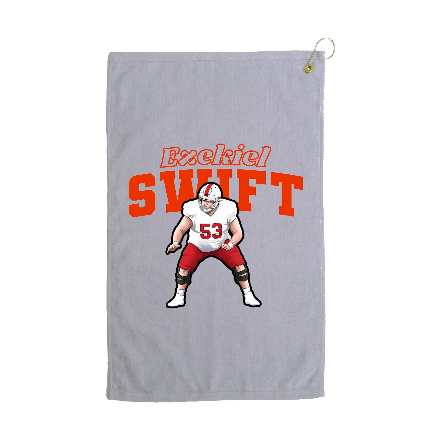 Golf Towel — Name Arch in Grey