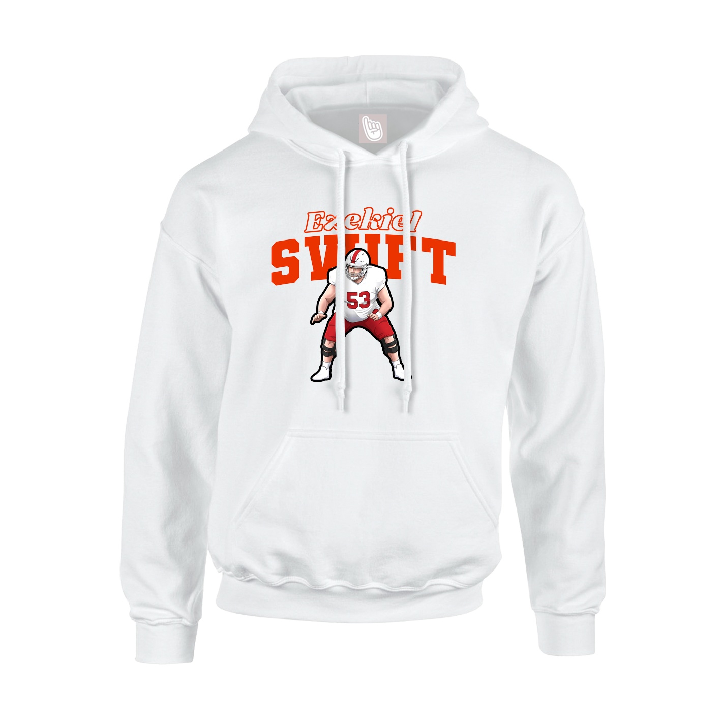Hoodie — Name Arch in White