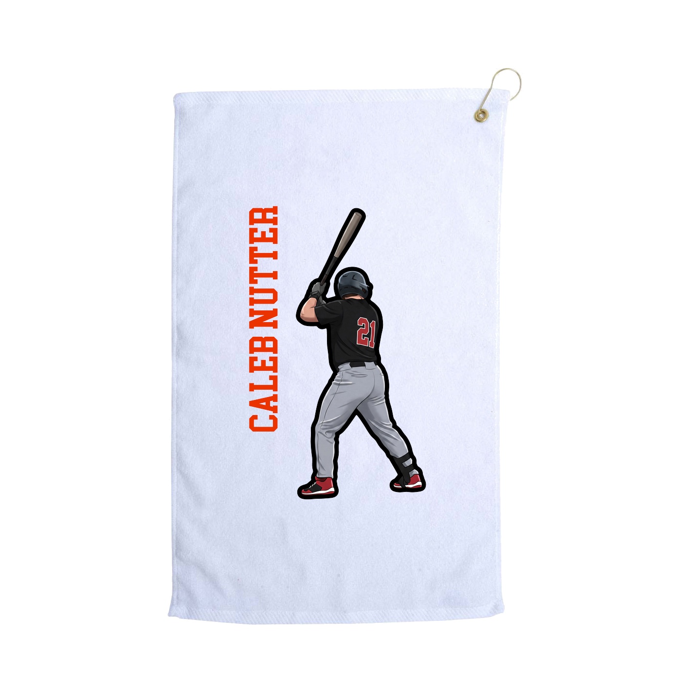 Golf Towel — Name Vertical in White