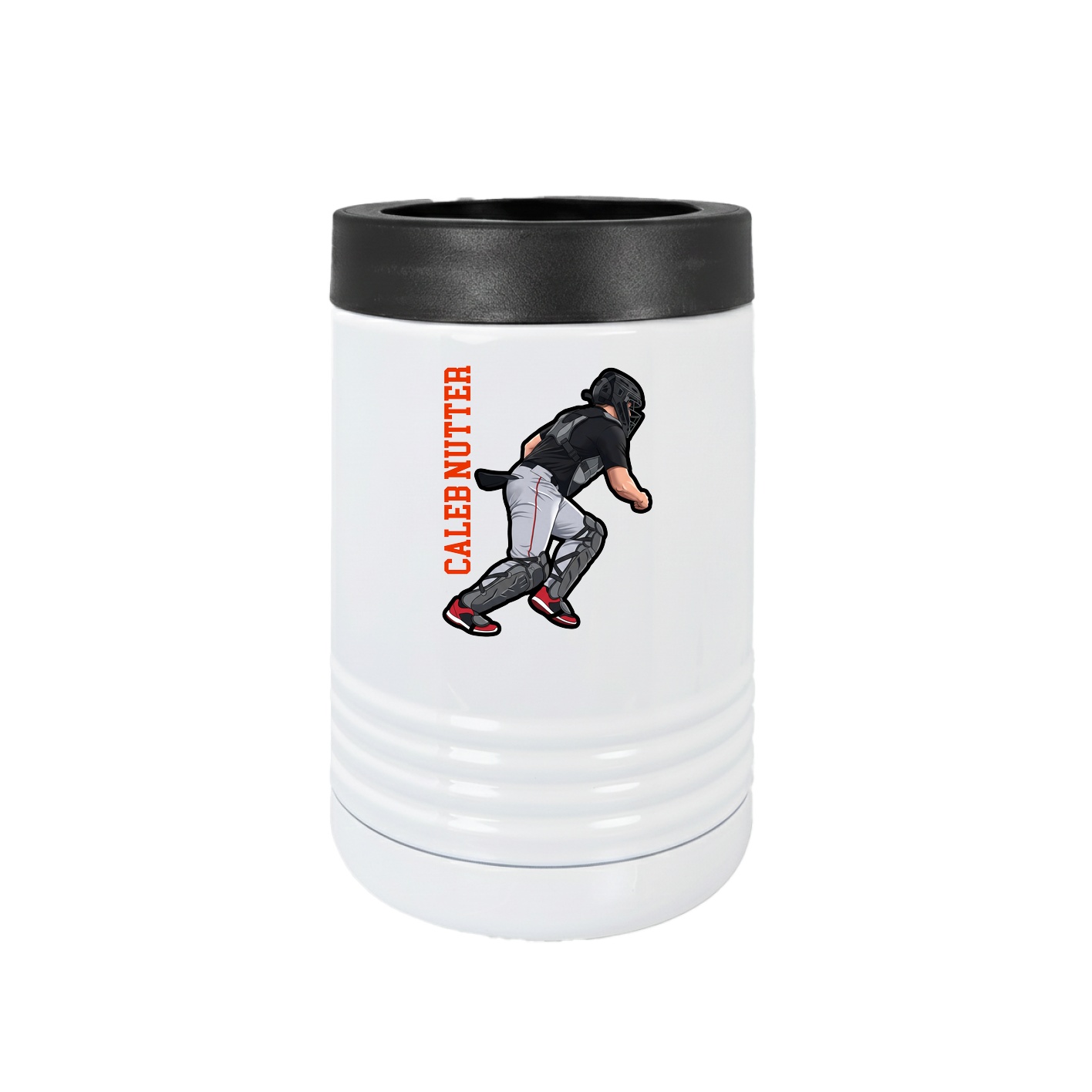 Beverage Holder — Name Vertical in White
