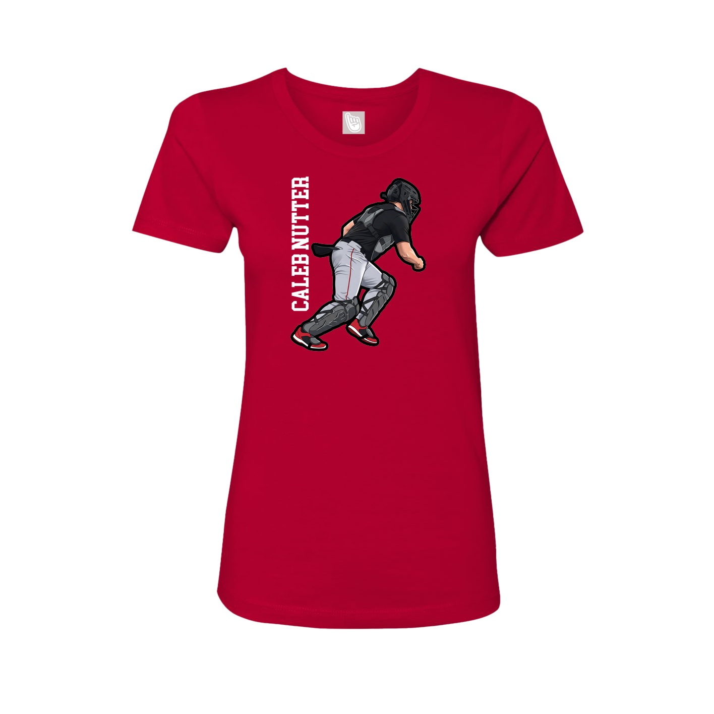 Womens Tee — Name Vertical in Red