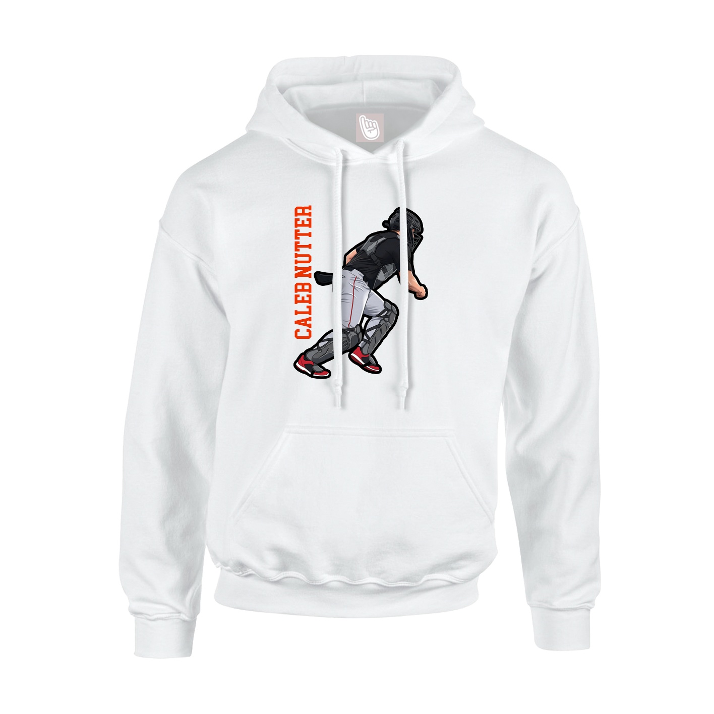 Hoodie — Name Vertical in White
