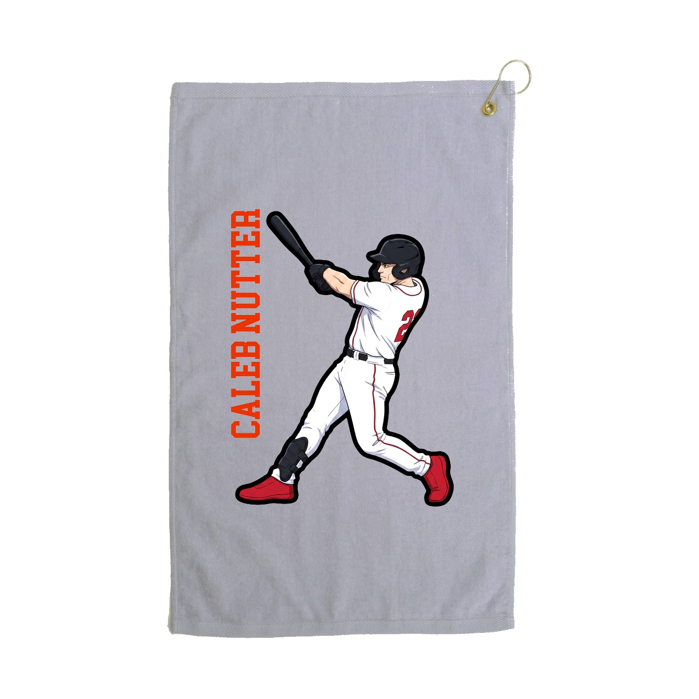 Golf Towel — Name Vertical in Grey