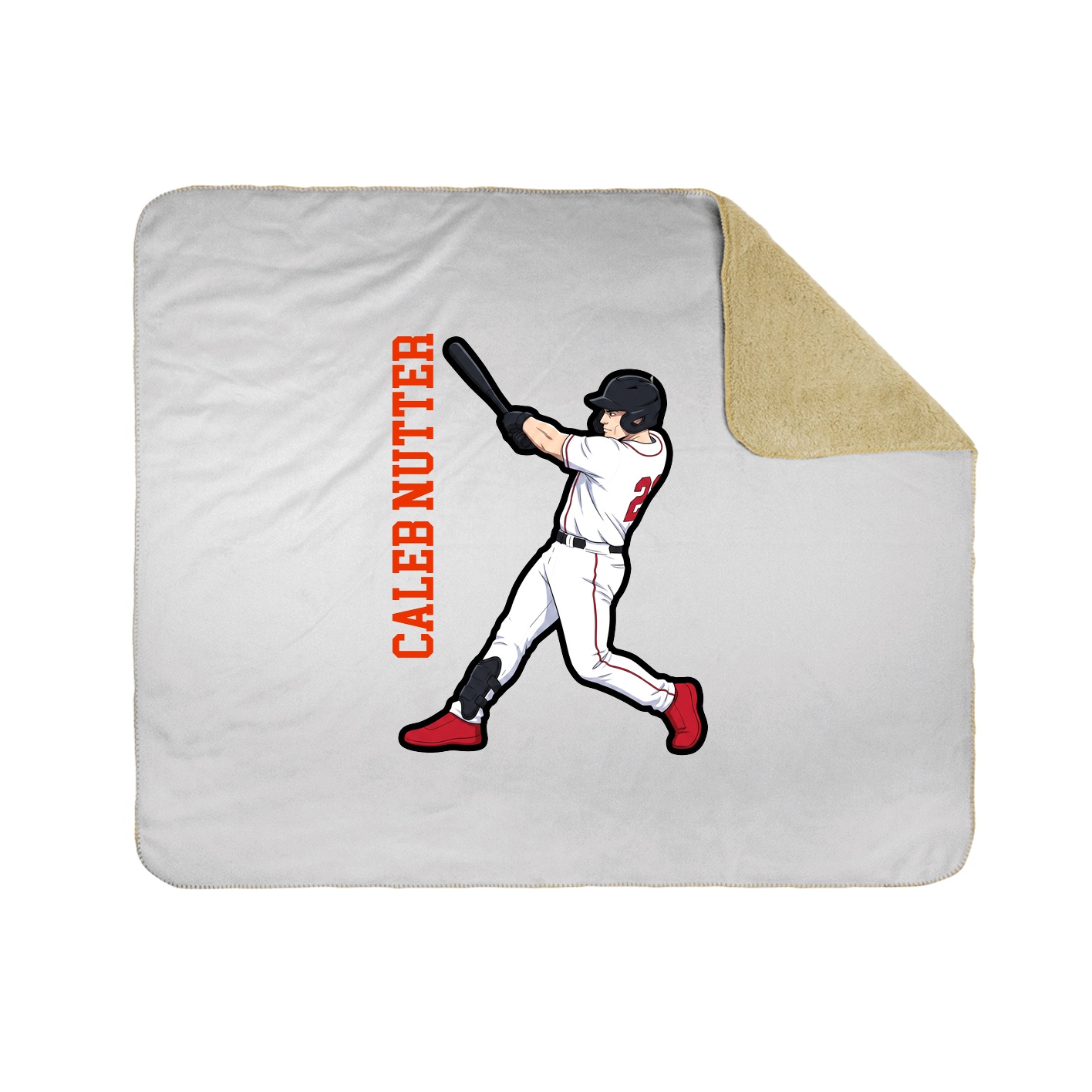 Throw Blanket — Name Vertical in White