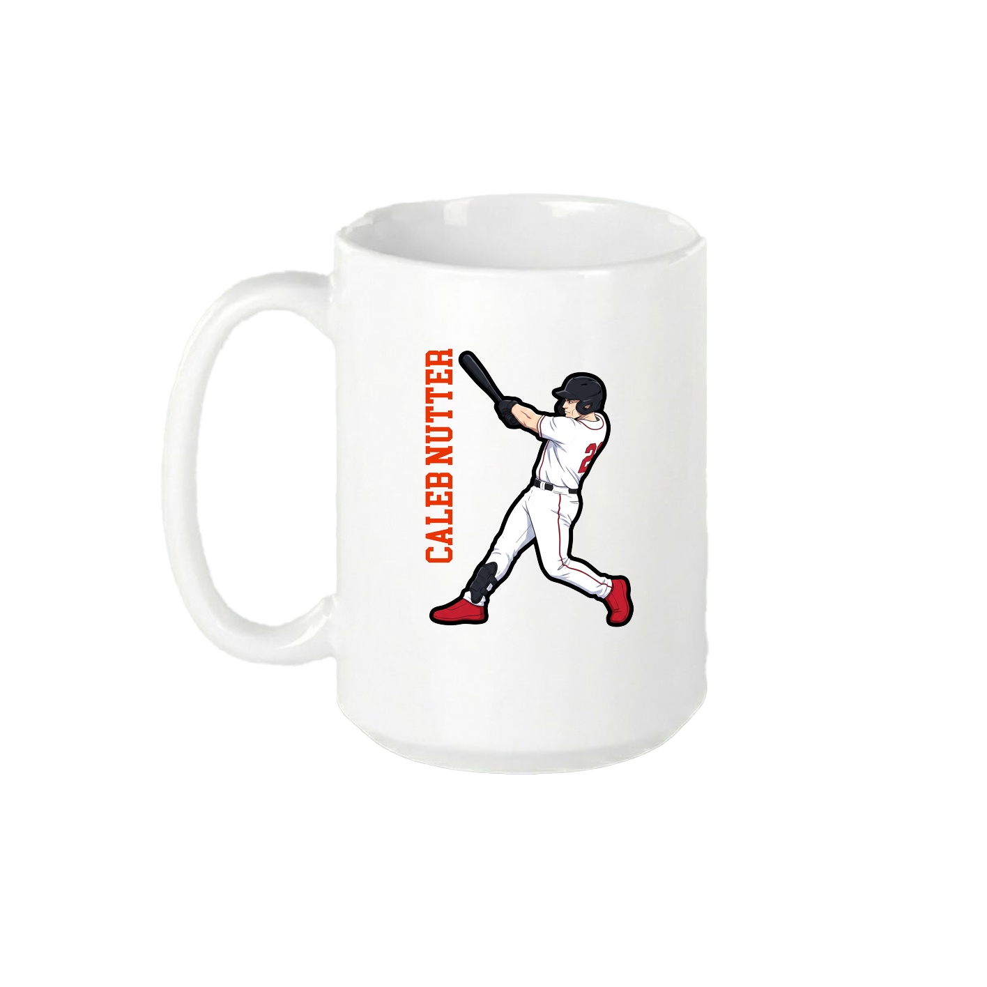 15oz Coffee Mug — Name Vertical in White