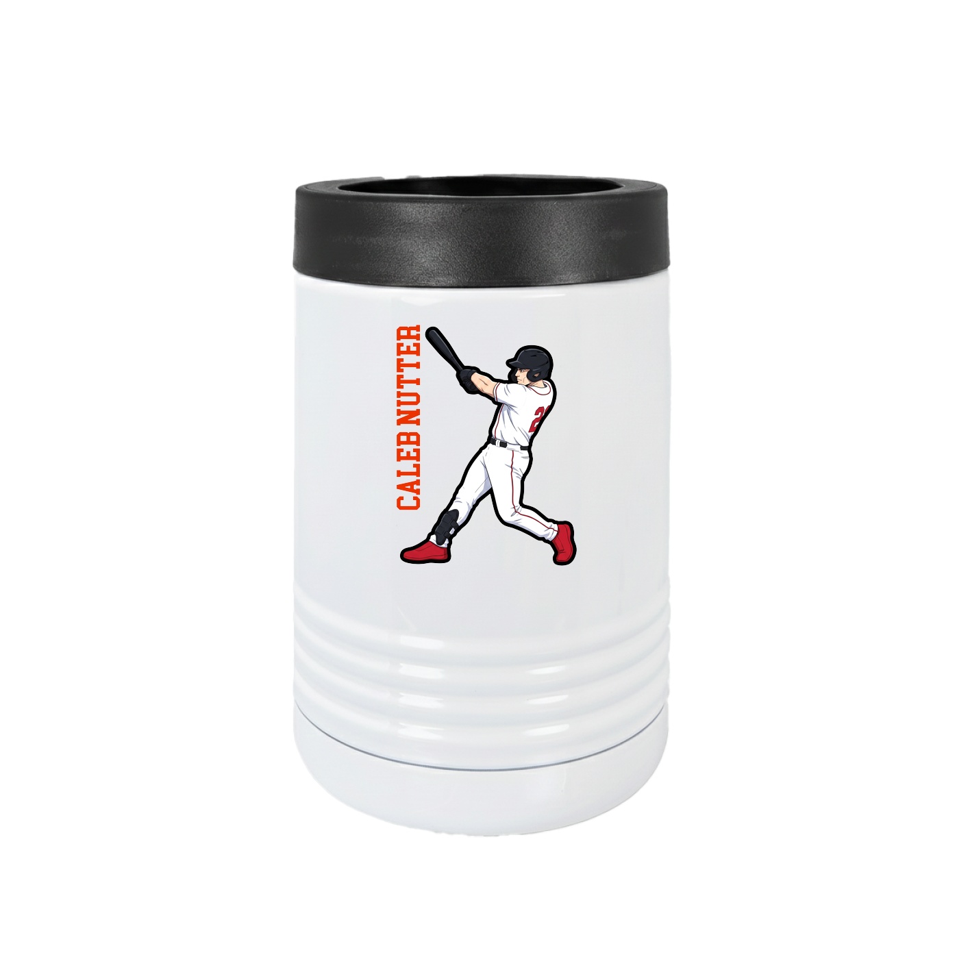 Beverage Holder — Name Vertical in White