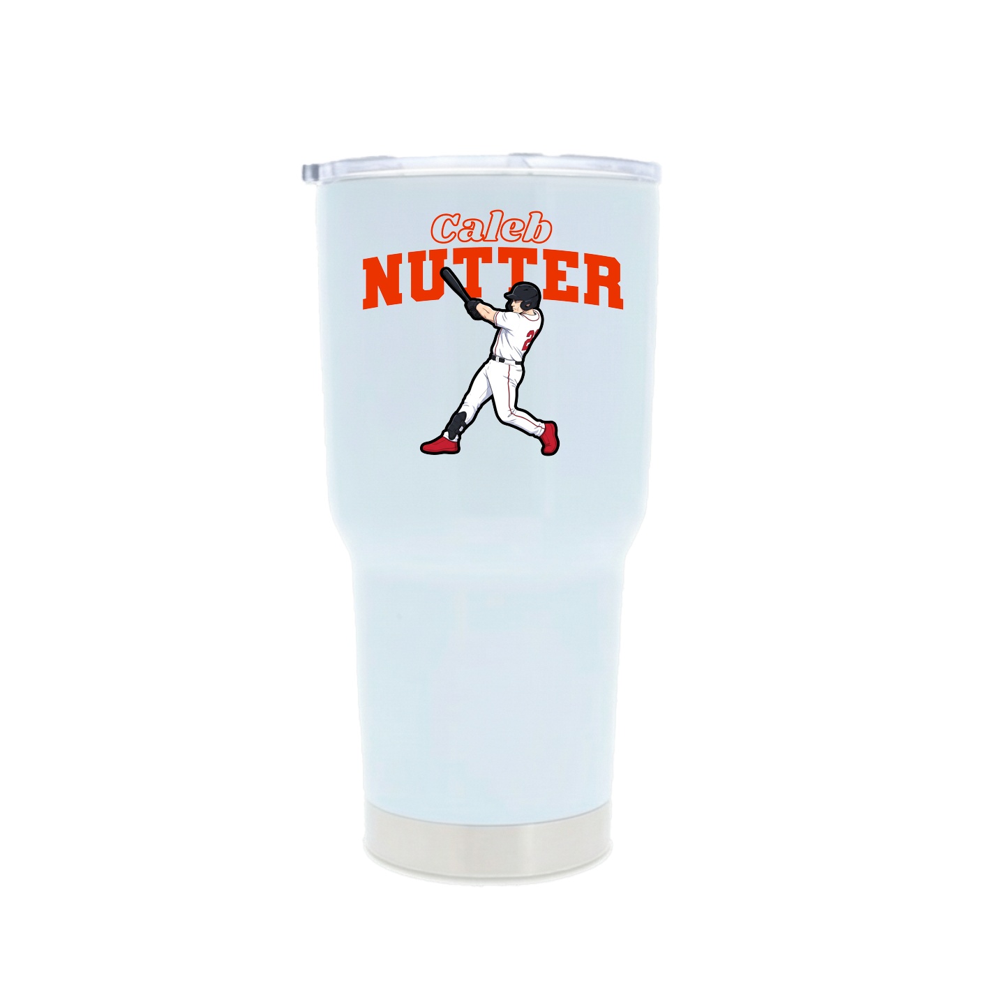 30oz Stainless Steel Tumbler — Name Arch in White