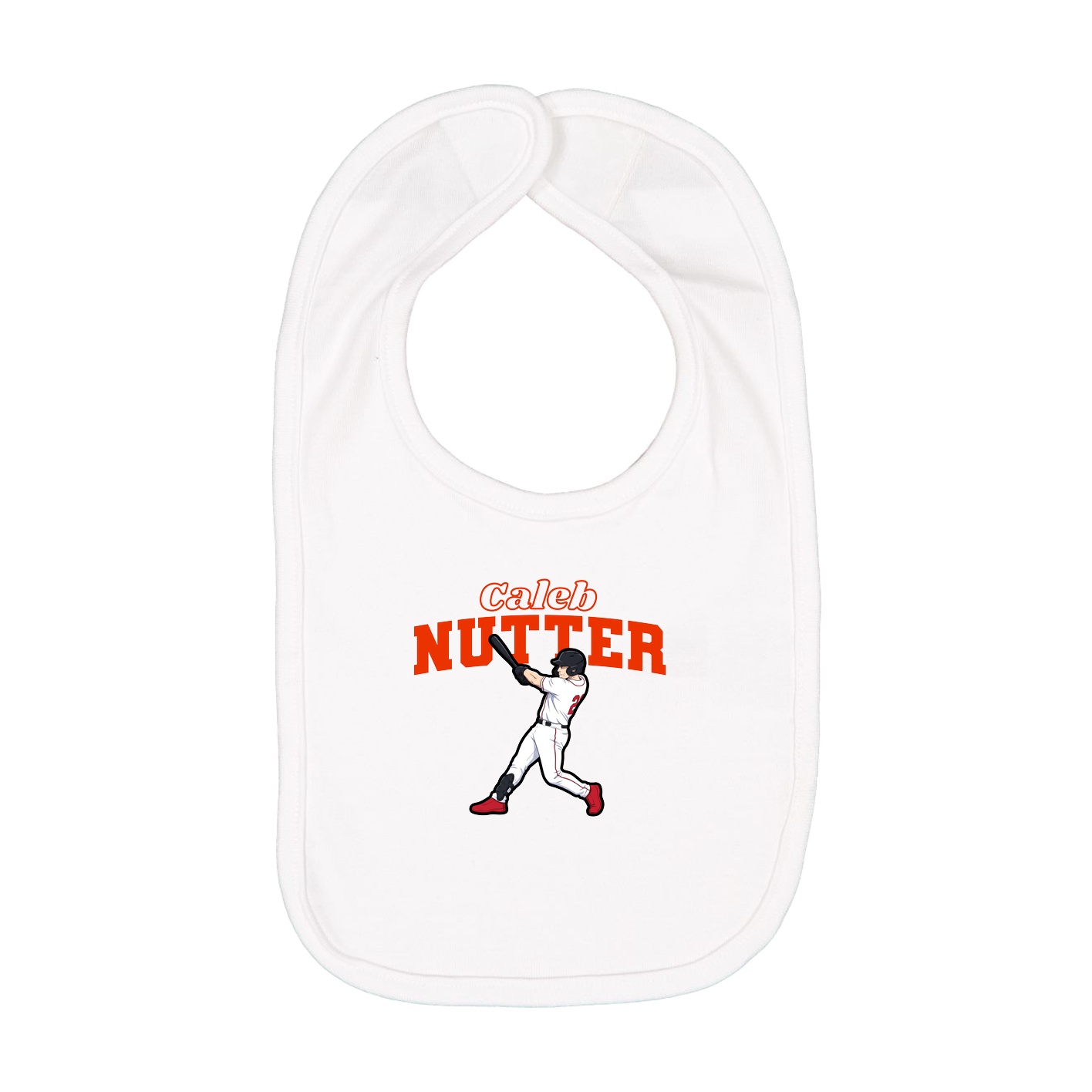 Infant Bib — Name Arch in White