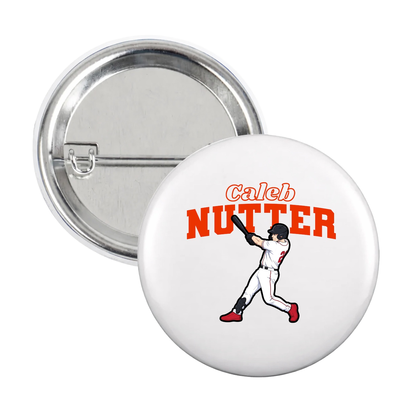 Game Day Button — Name Arch in White