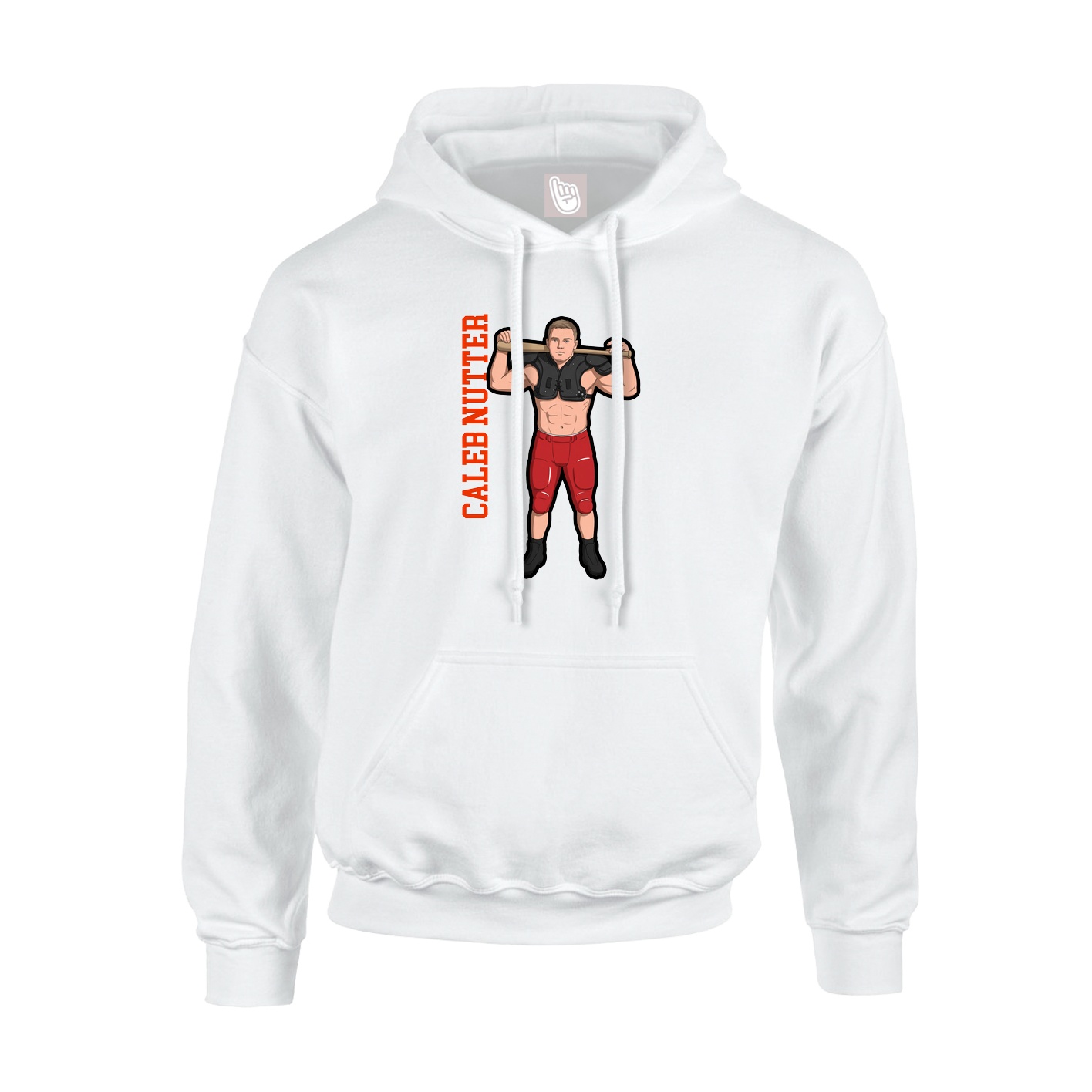 Youth Hoodie — Name Vertical in White