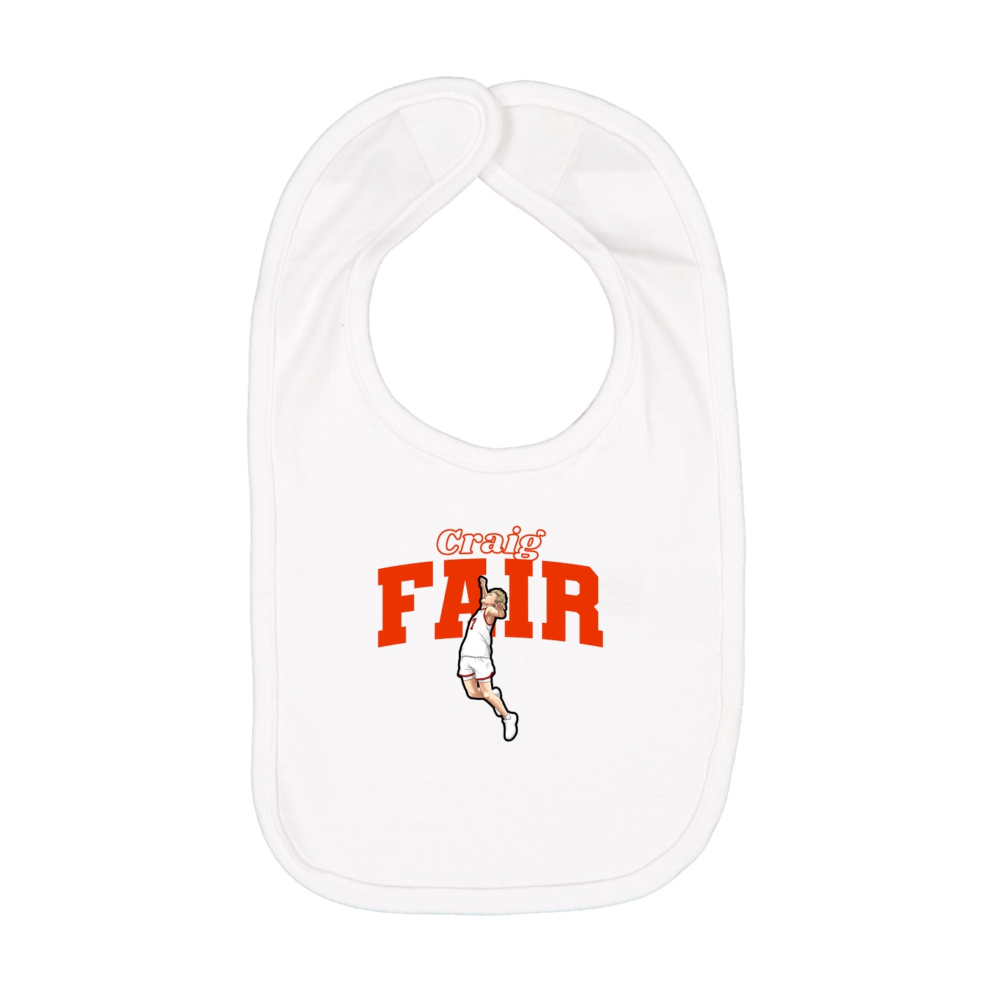 Infant Bib — Name Arch in White