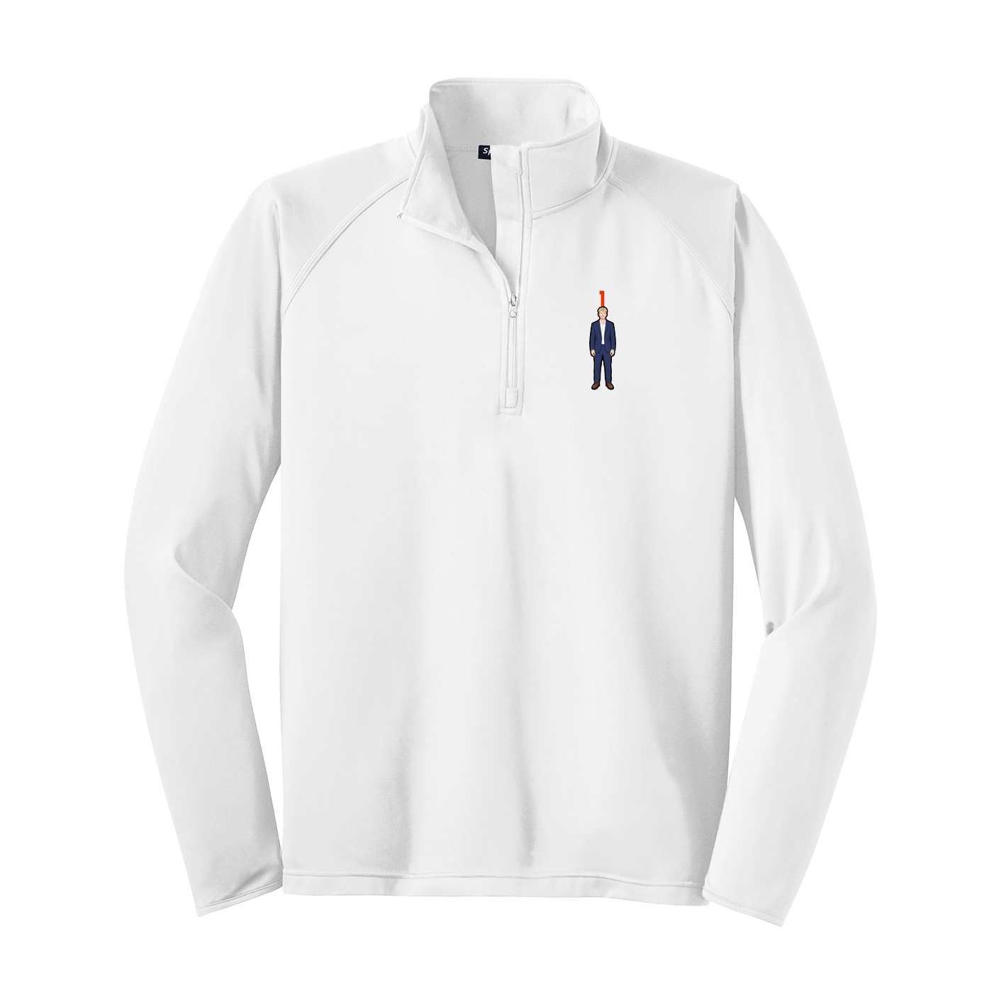 Q-Zip Pullover — Number Top in White