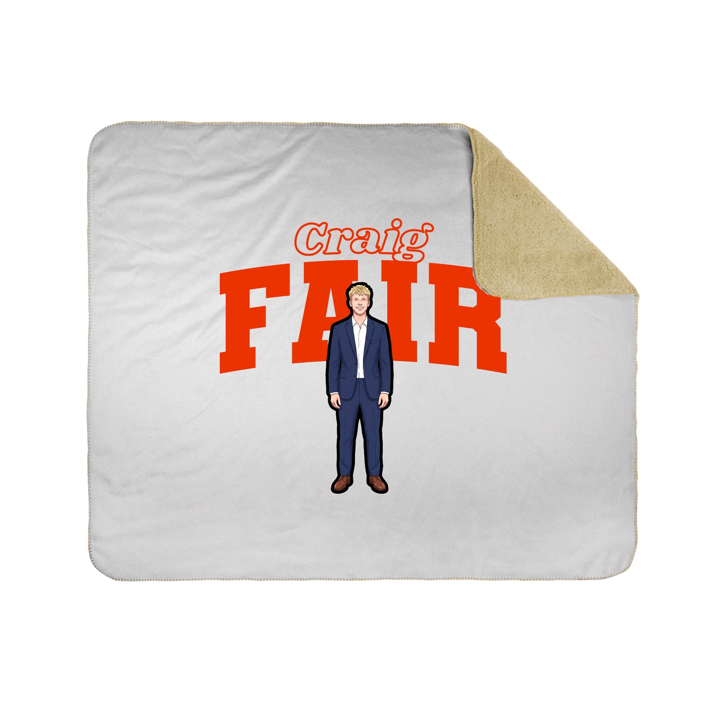 Throw Blanket — Name Arch in White