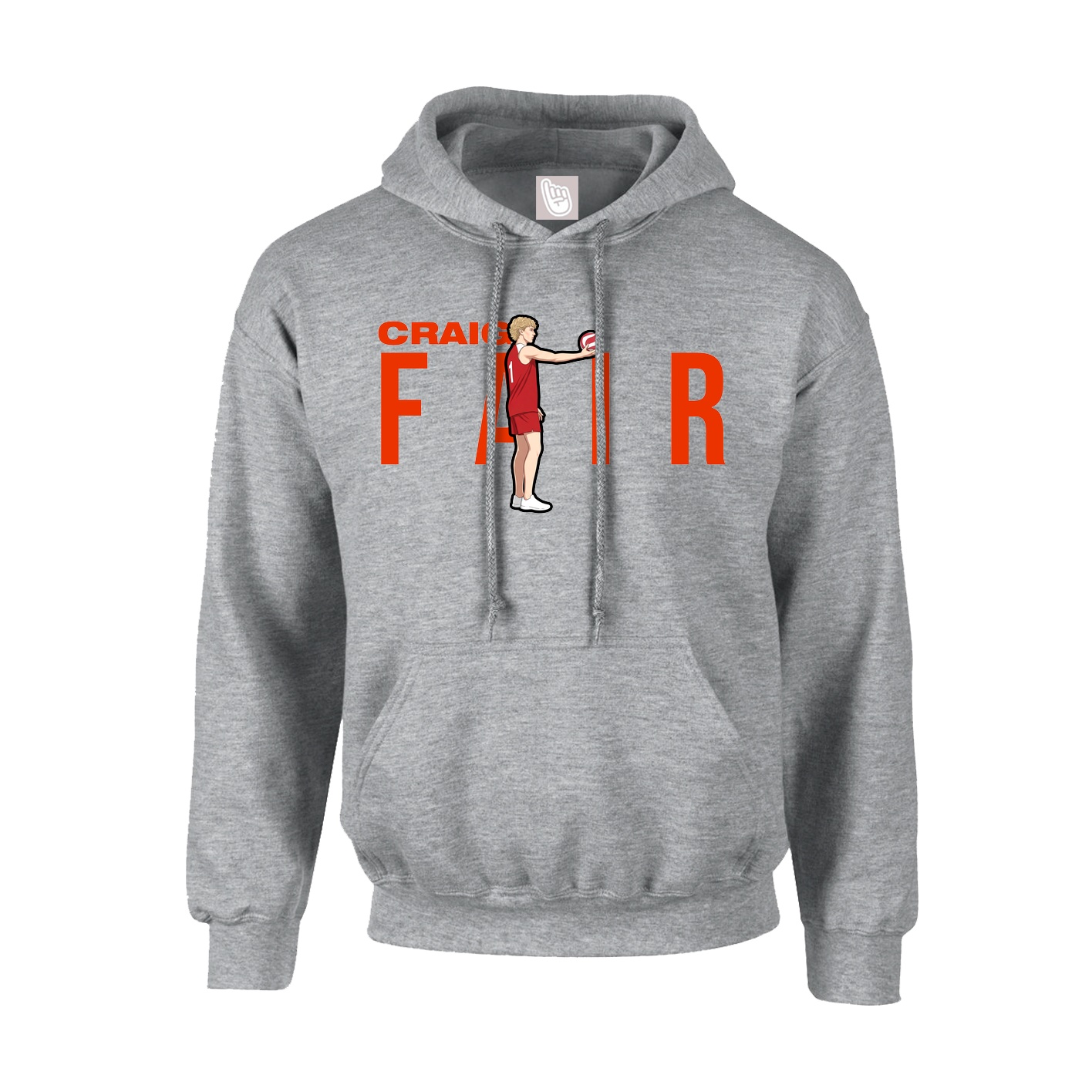 Youth Hoodie — Player Name in Grey