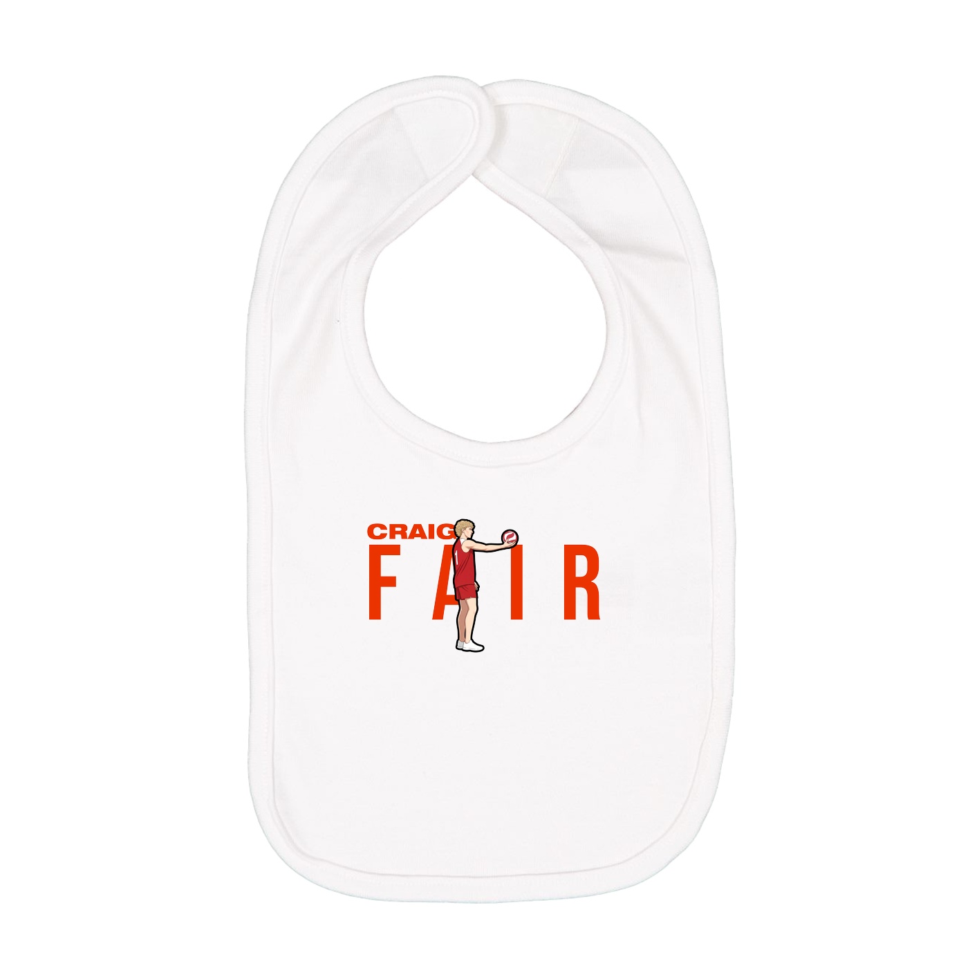 Infant Bib — Player Name in White