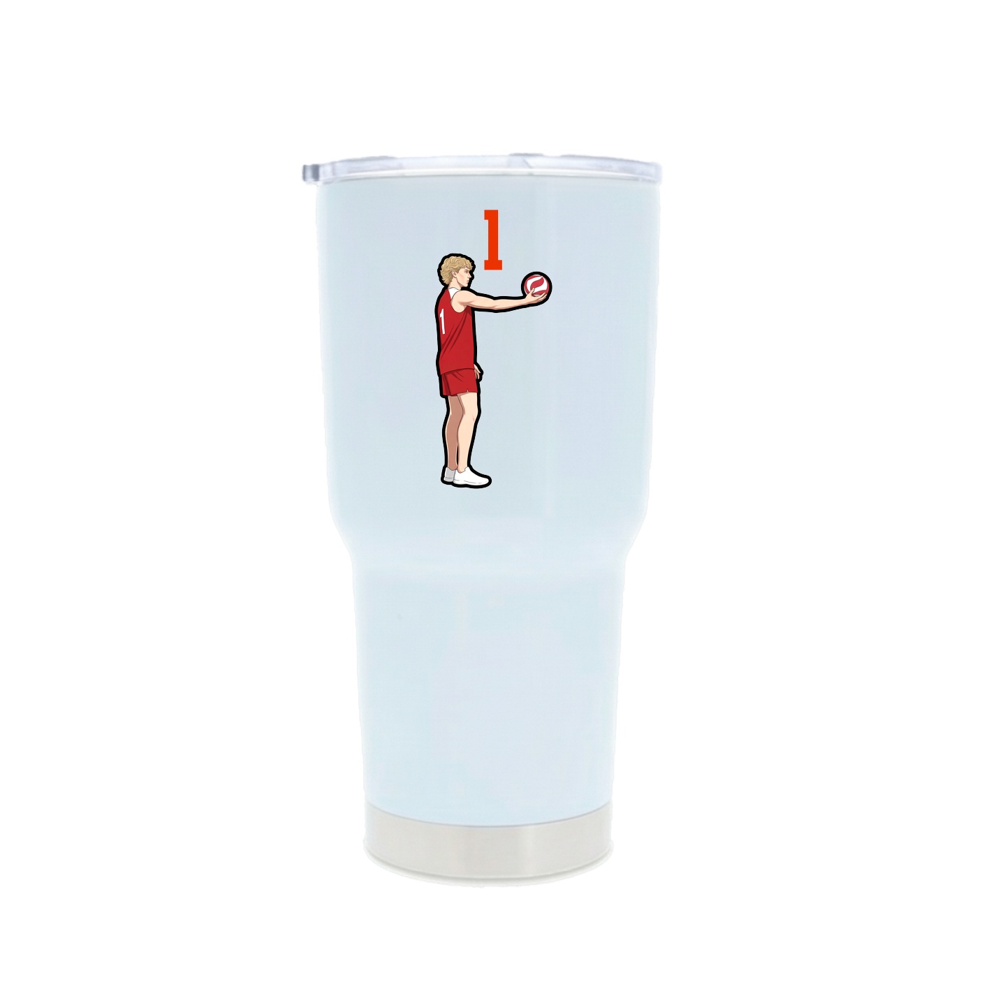30oz Stainless Steel Tumbler — Number Top in White